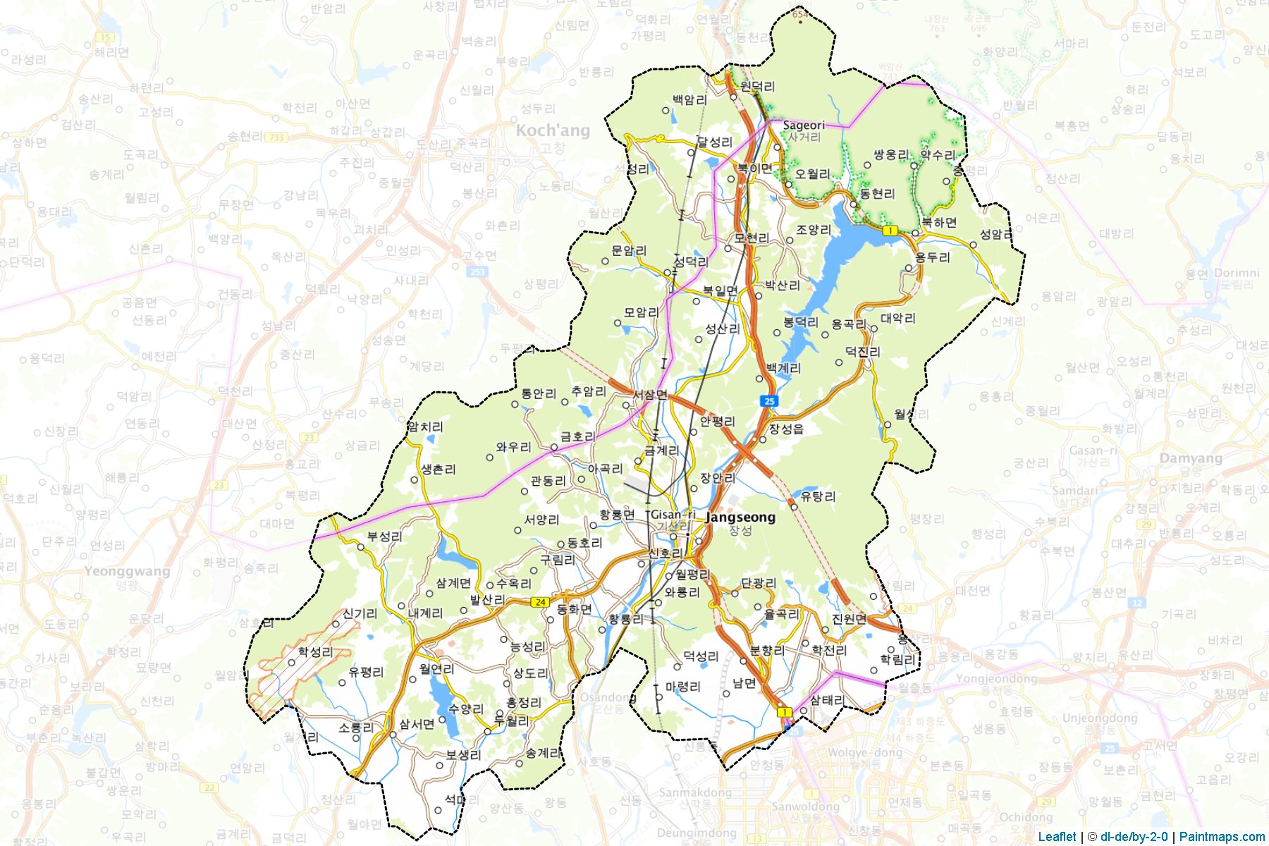 Jangseong (Jeollanam-Do) Map Cropping Samples-1