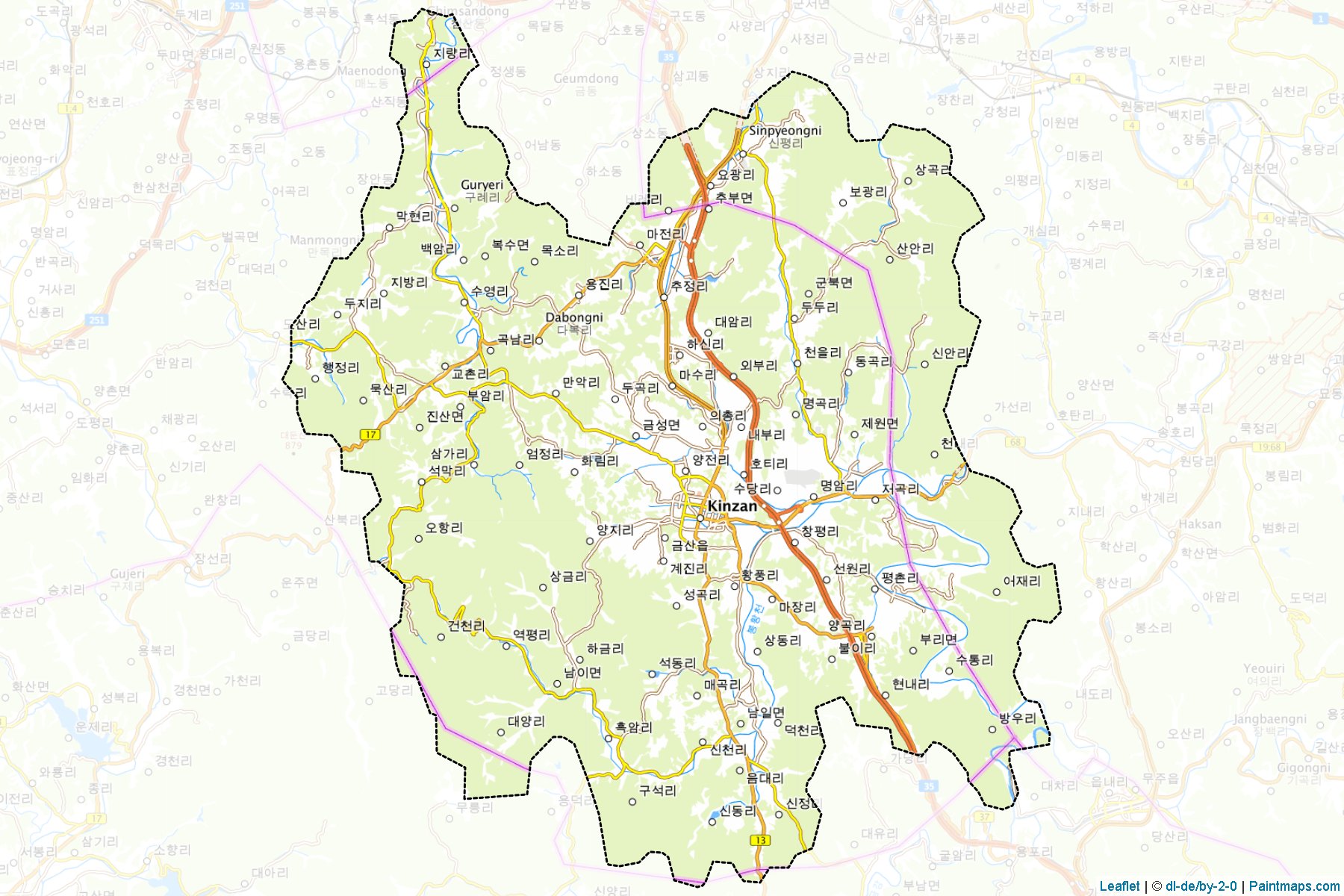 Geumsan (Chungcheongnam-Do) Map Cropping Samples-1