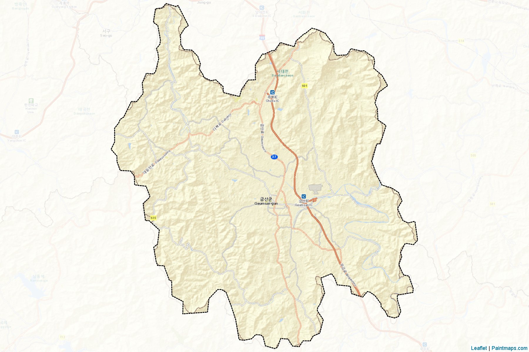 Geumsan (Chungcheongnam-Do) Map Cropping Samples-2