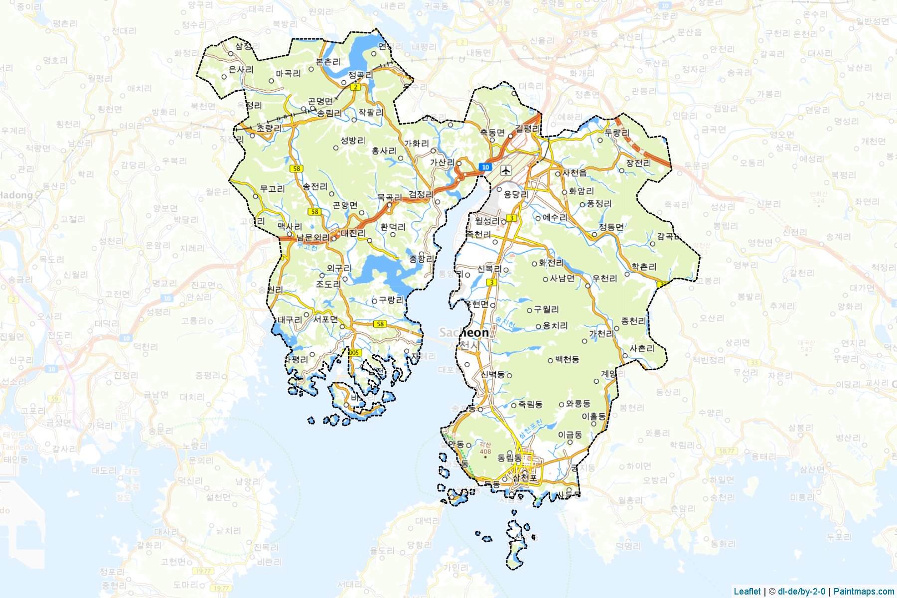 Sacheon (Gyeongsangnam-Do) Map Cropping Samples-1