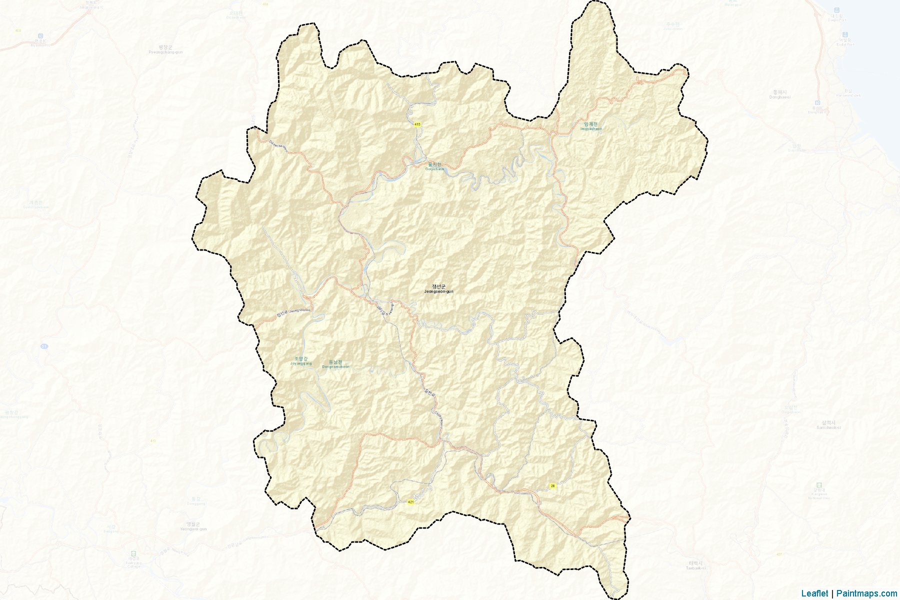 Jeongseon (Kangwon-Do) Map Cropping Samples-2