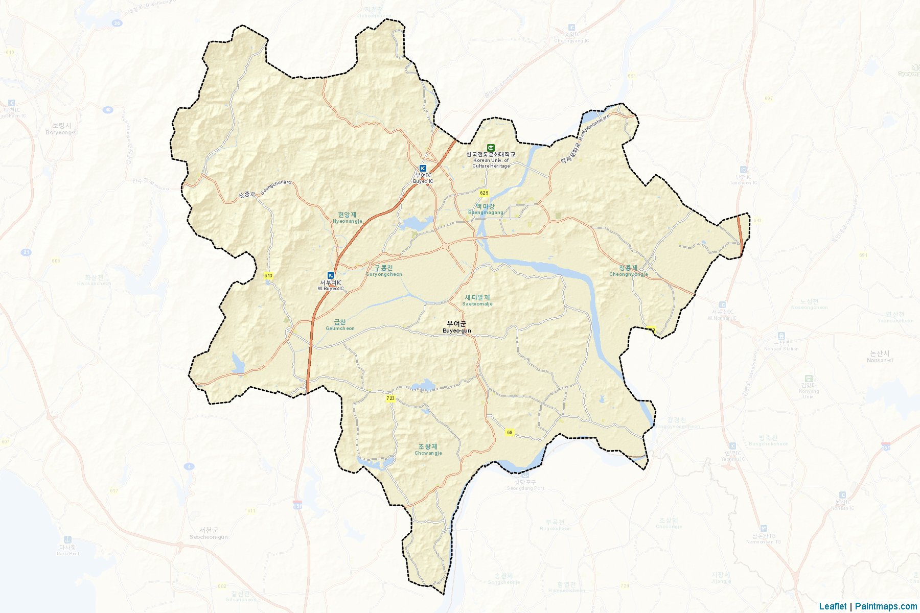 Buyeo (Chungcheongnam-Do) Map Cropping Samples-2