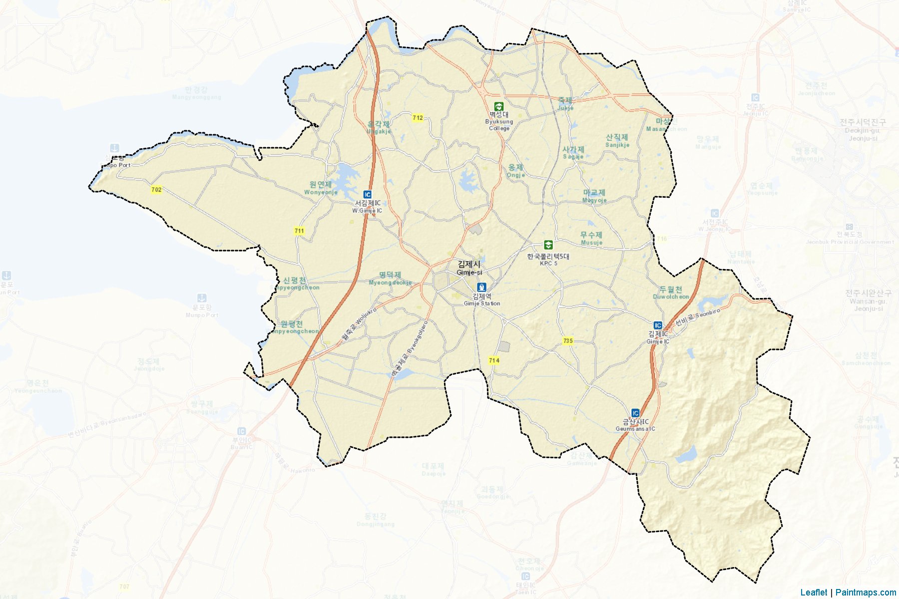 Muestras de recorte de mapas Gimje (North Jeolla)-2