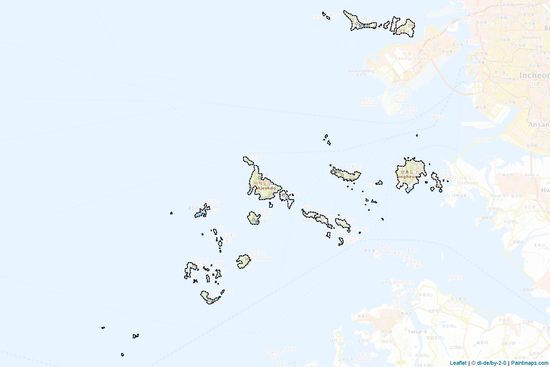 Muestras de recorte de mapas Ongjin (Incheon)-1