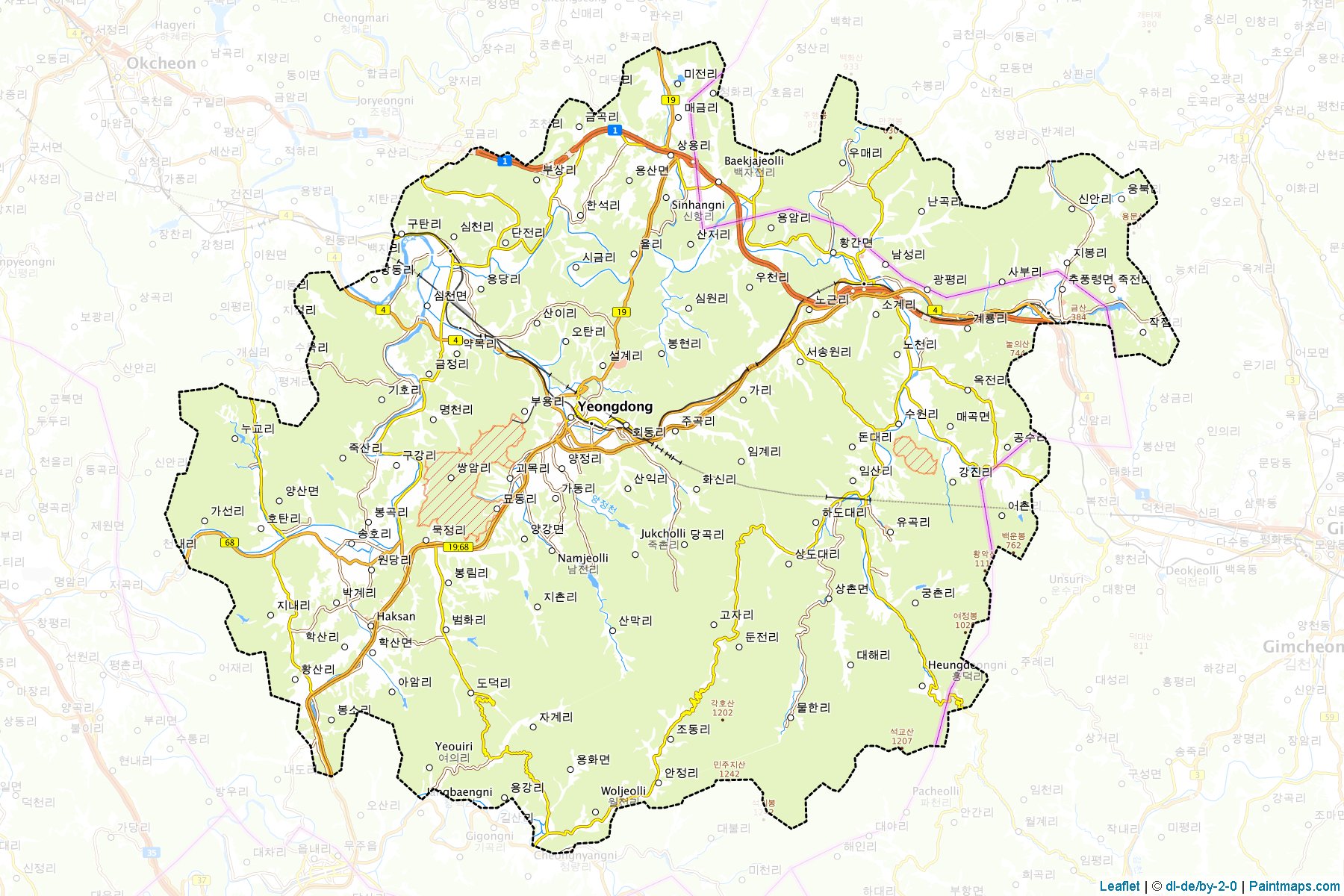 Yeongdong (Chungcheongbuk-Do) Map Cropping Samples-1