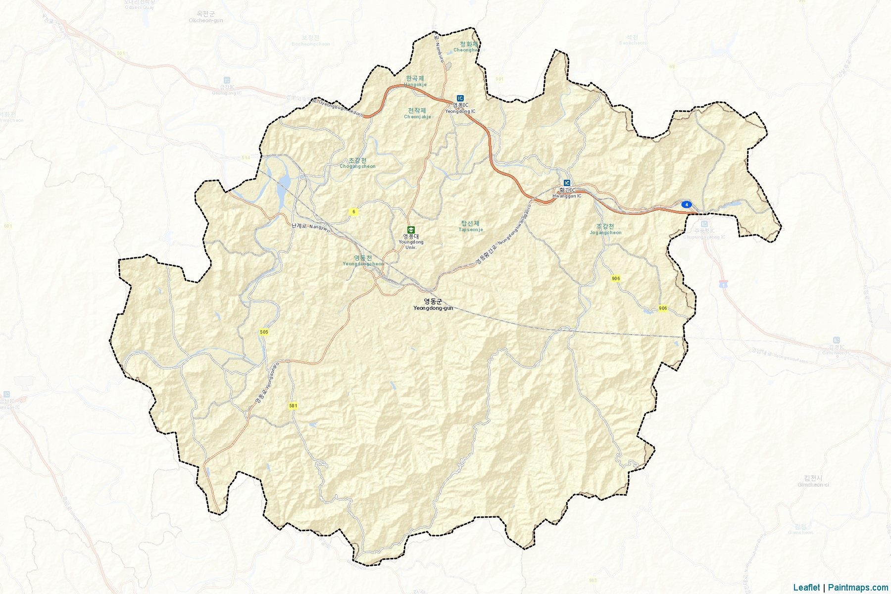 Yeongdong (Chungcheongbuk-Do) Map Cropping Samples-2