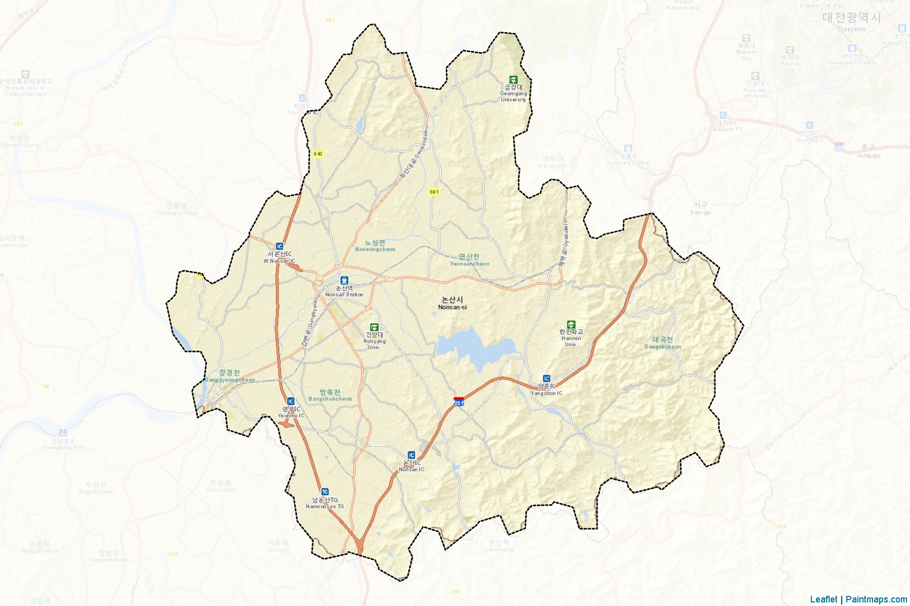 Nonsan (Güney Çungçeong) Haritası Örnekleri-2