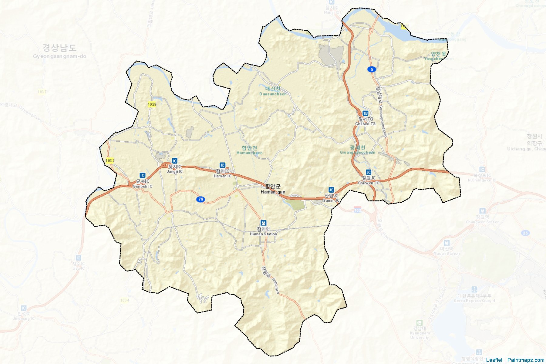 Muestras de recorte de mapas Haman (South Gyeongsang)-2