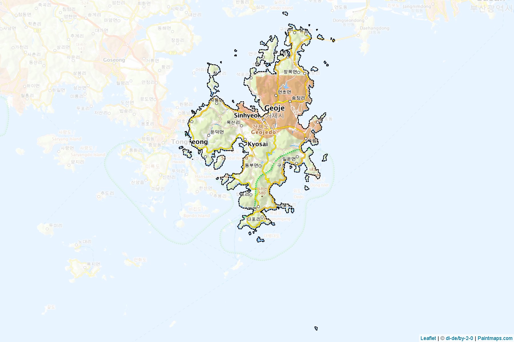 Geoje (Güney Gyeongsang) Haritası Örnekleri-1