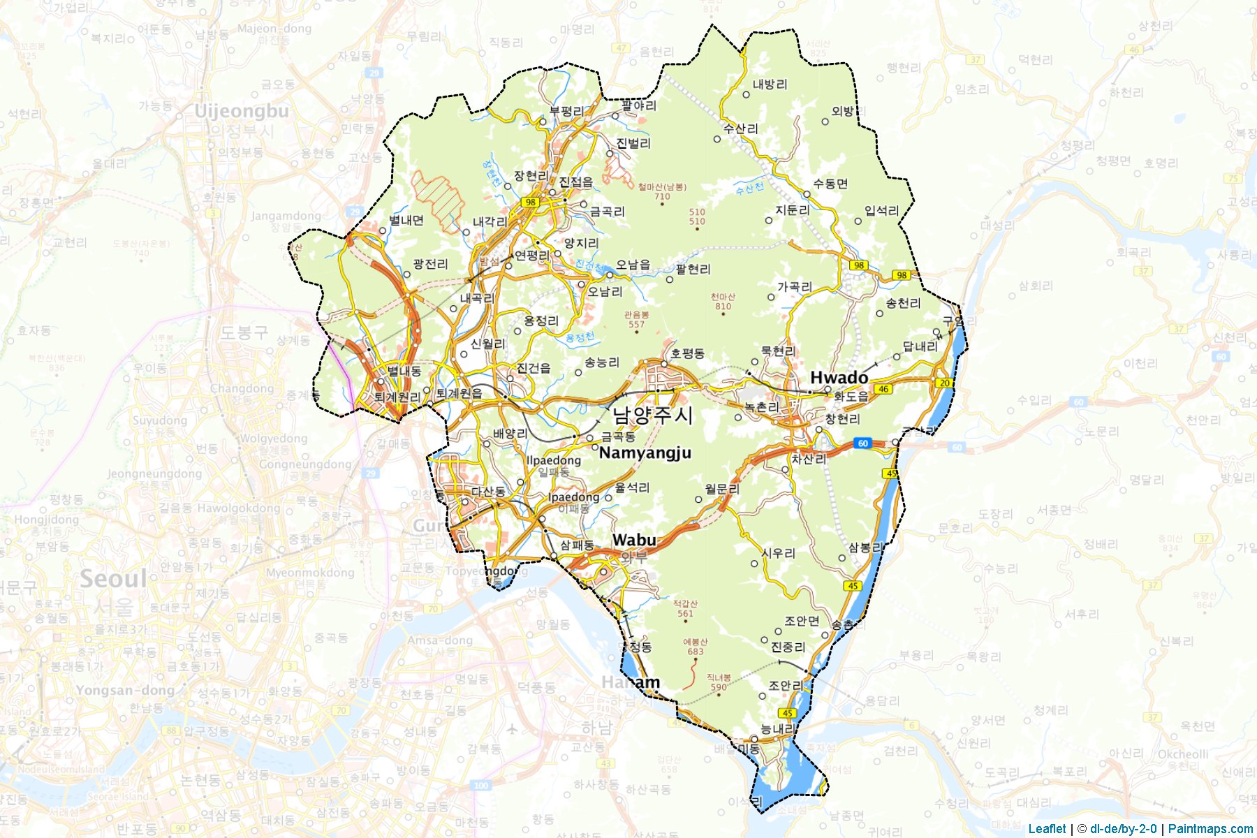 Namyangju (Kyeongki-Do) Map Cropping Samples-1