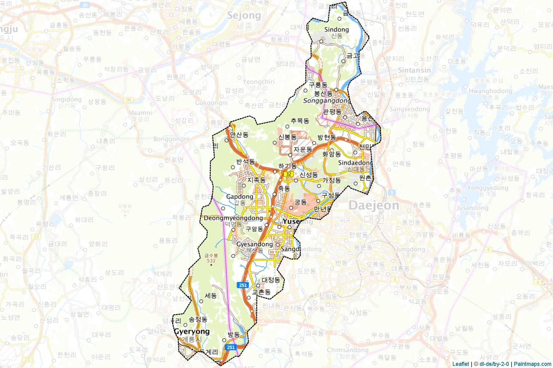 Yuseong (Daejon) Map Cropping Samples-1