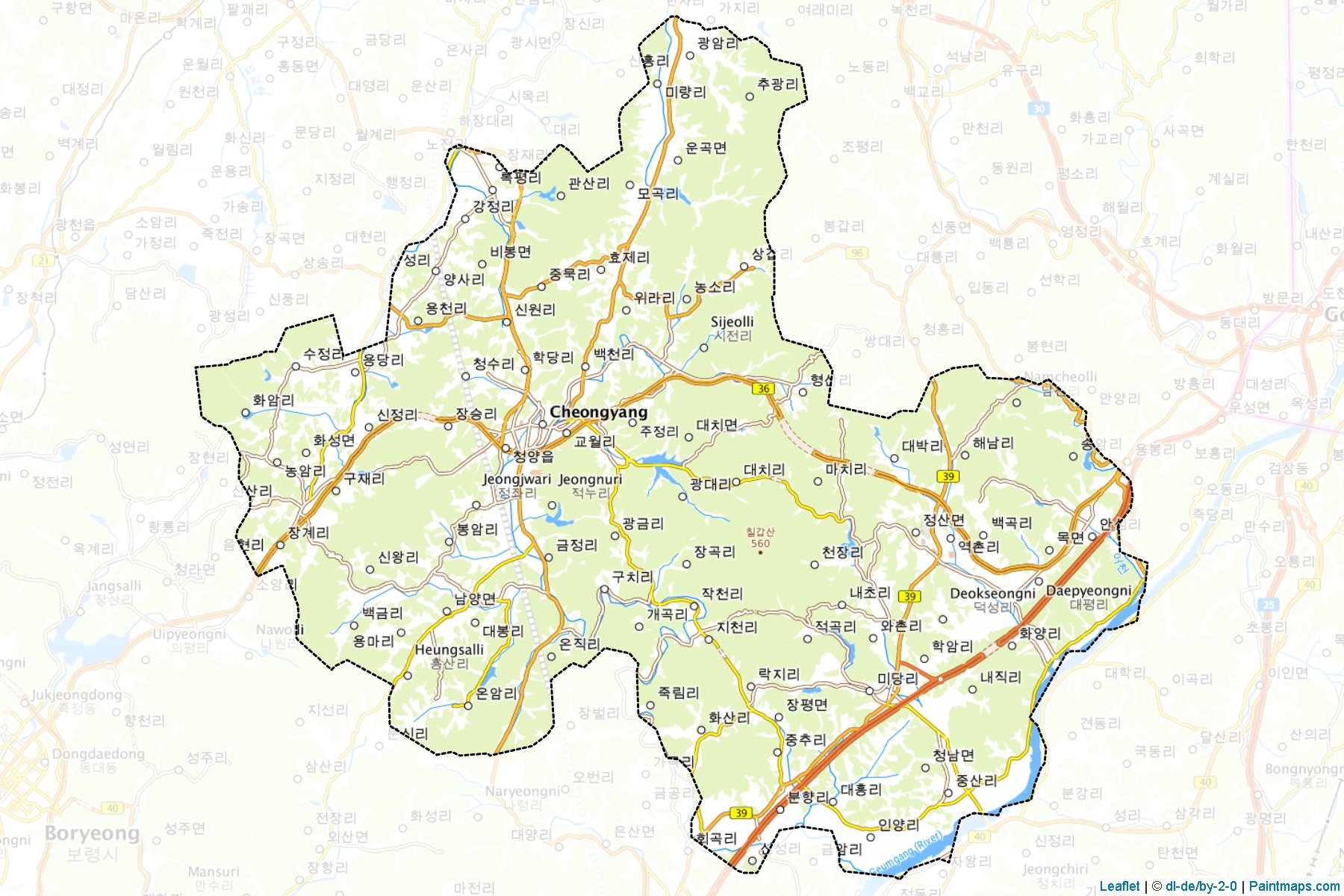 Cheongyang (Chungcheongnam-Do) Map Cropping Samples-1