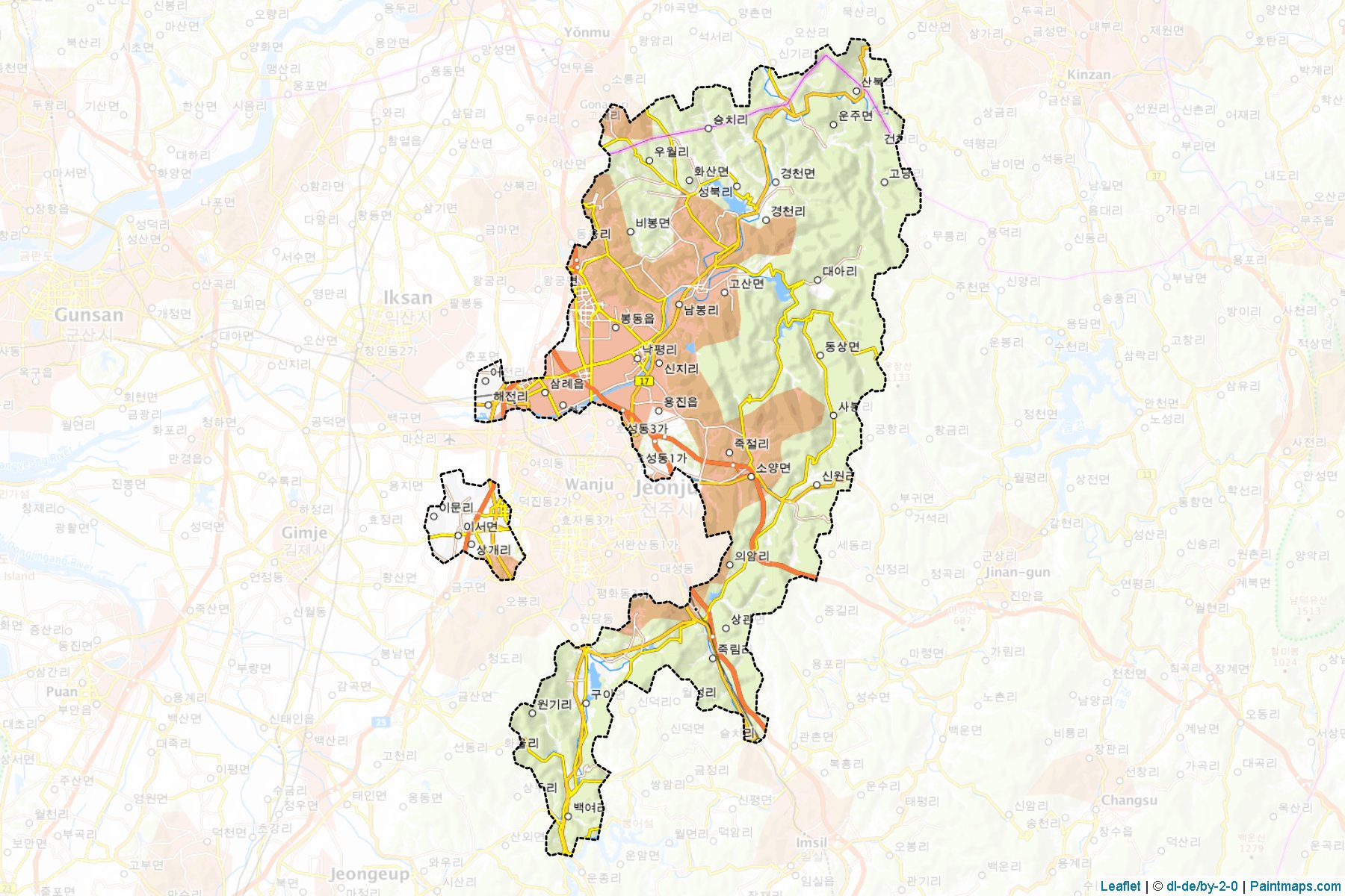 Wanju (Jeollabuk-Do) Map Cropping Samples-1