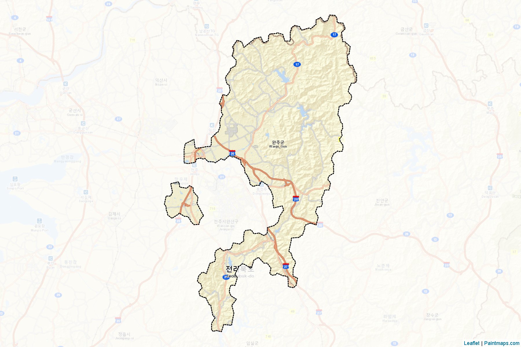 Wanju (Jeollabuk-Do) Map Cropping Samples-2