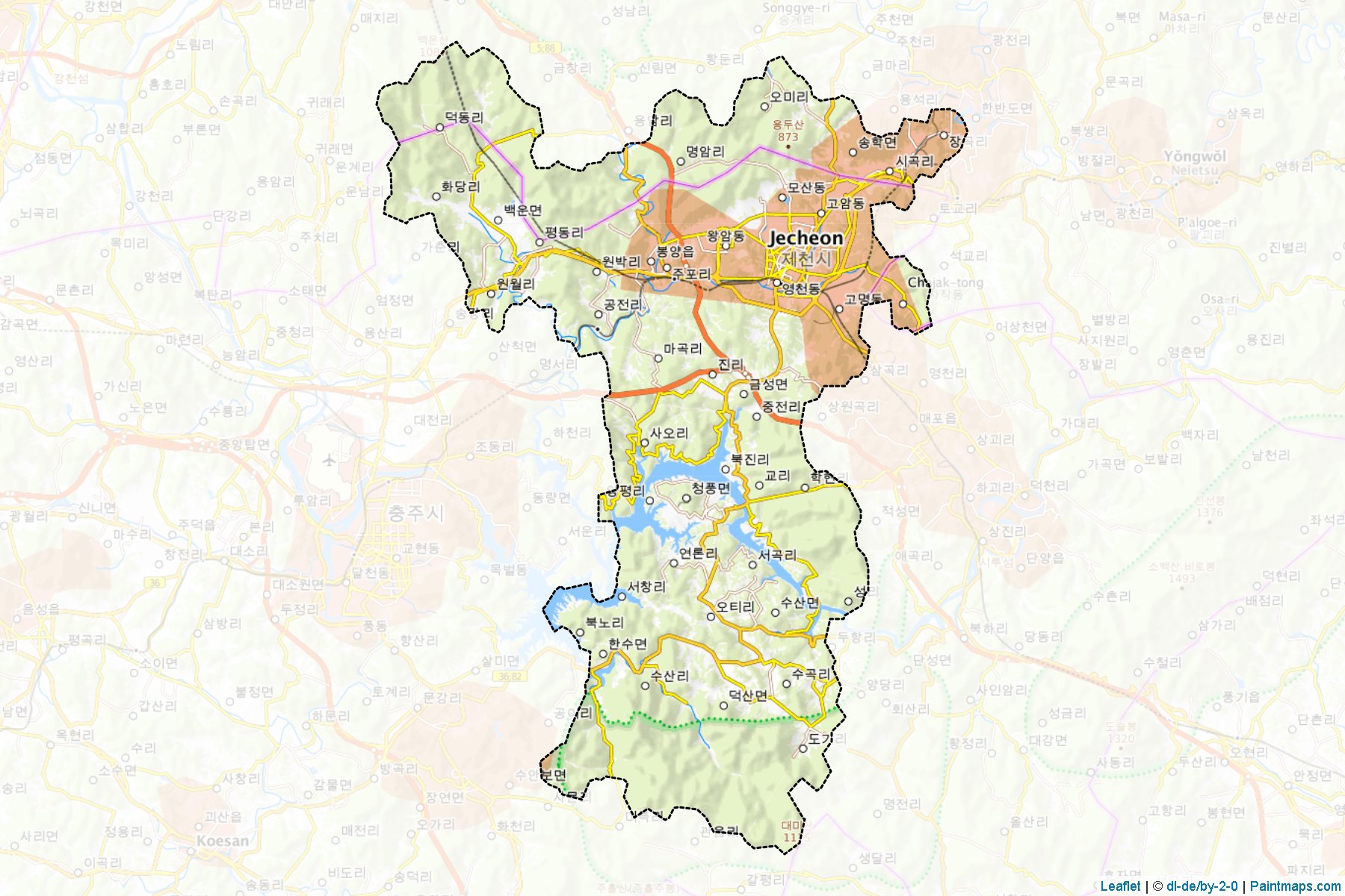 Jecheon (Chungcheongbuk-Do) Map Cropping Samples-1