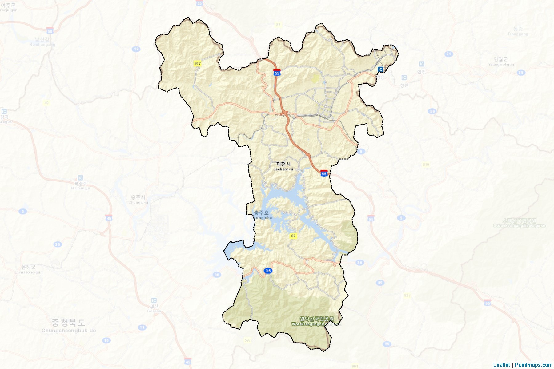 Jecheon (Chungcheongbuk-Do) Map Cropping Samples-2