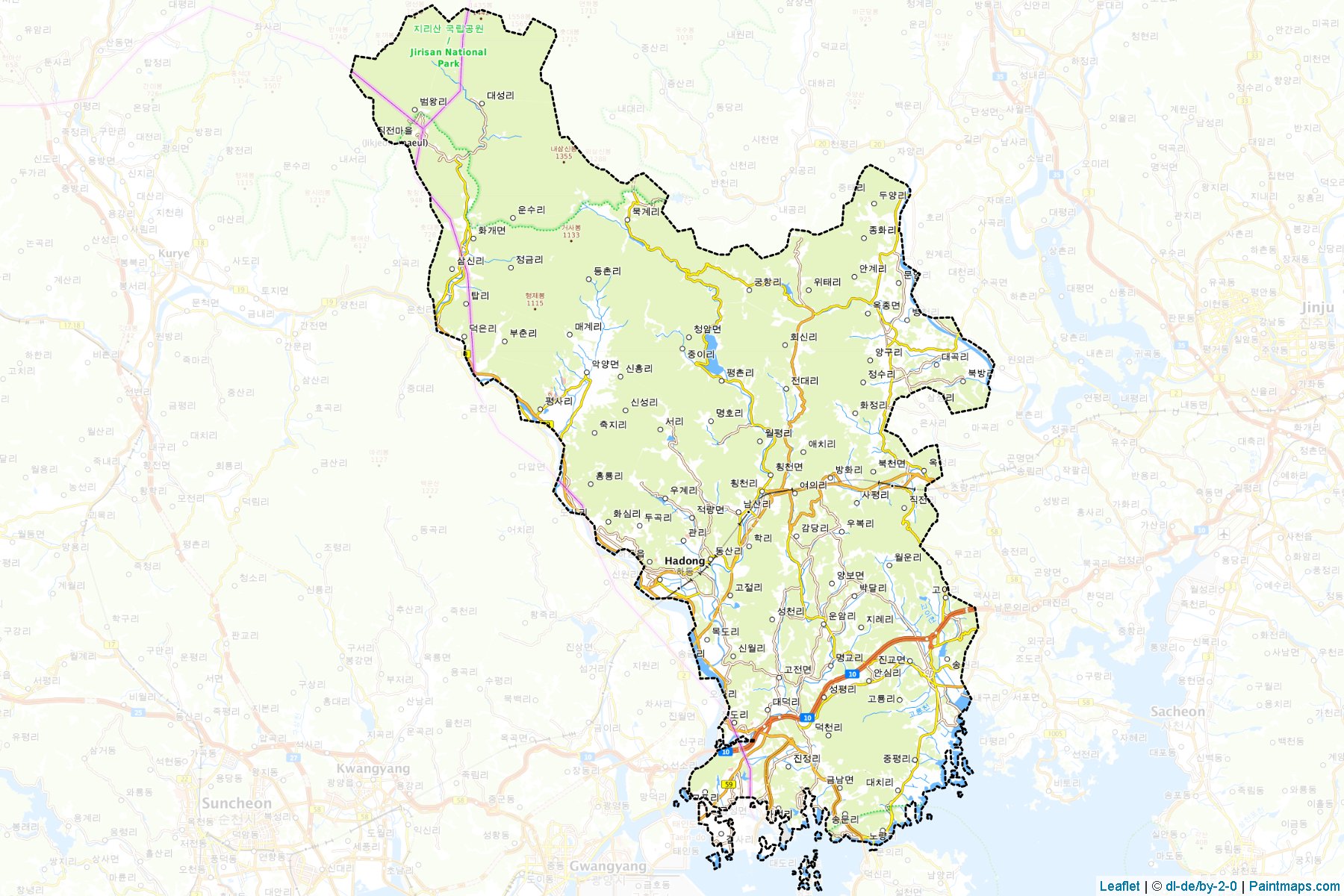 Hadong (Gyeongsangnam-Do) Map Cropping Samples-1