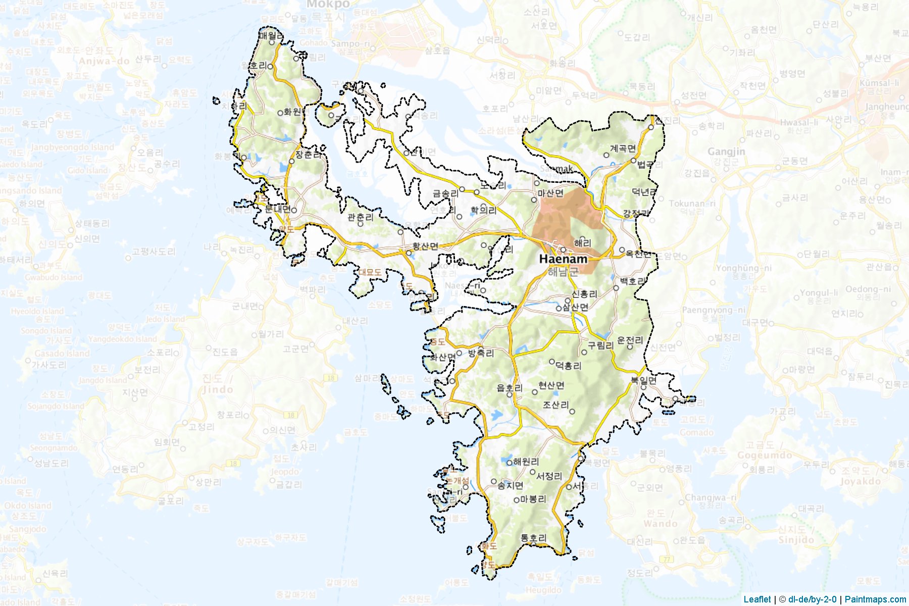 Muestras de recorte de mapas Haenam (South Jeolla)-1