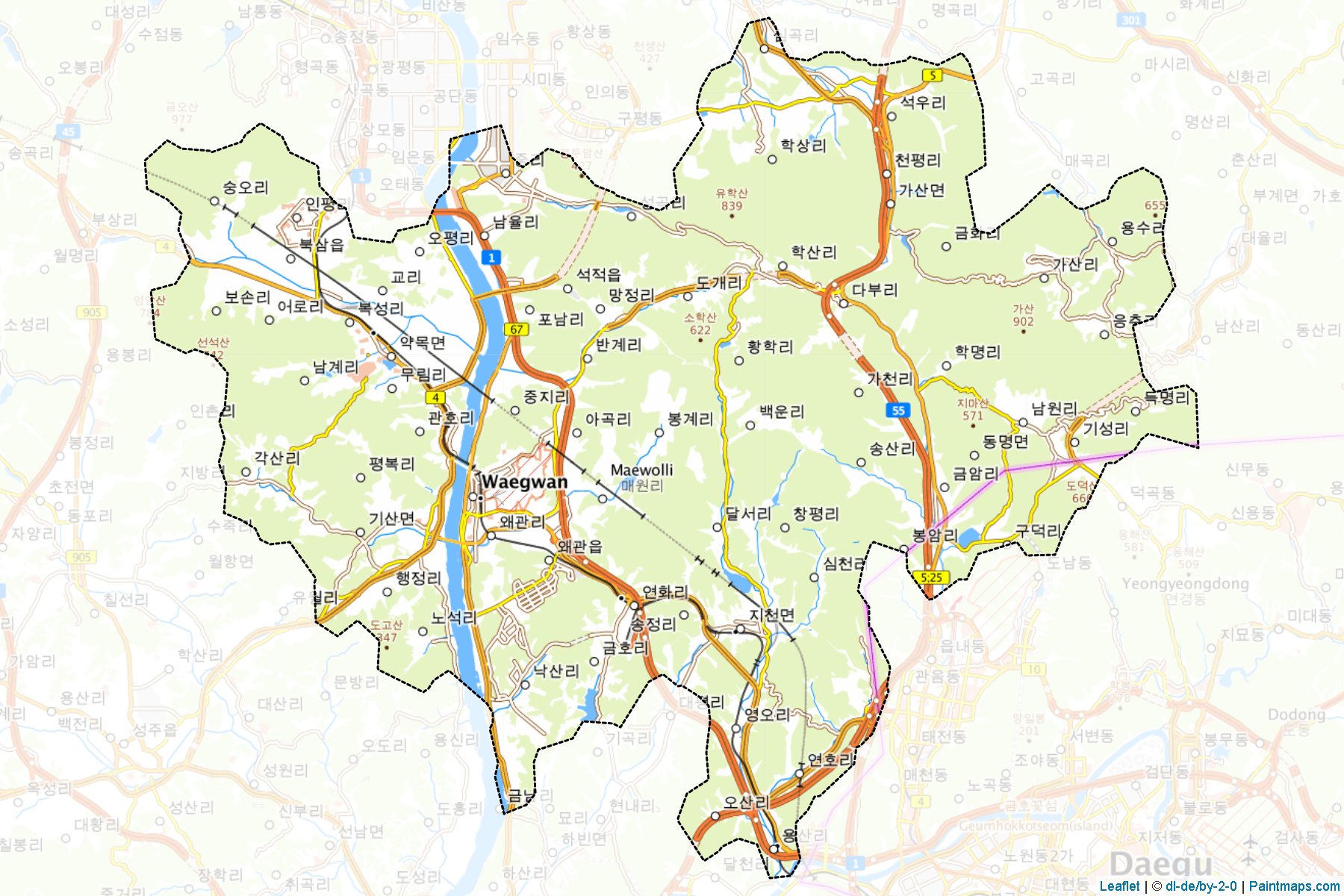 Chilgok (Gyeongsangbuk-Do) Map Cropping Samples-1