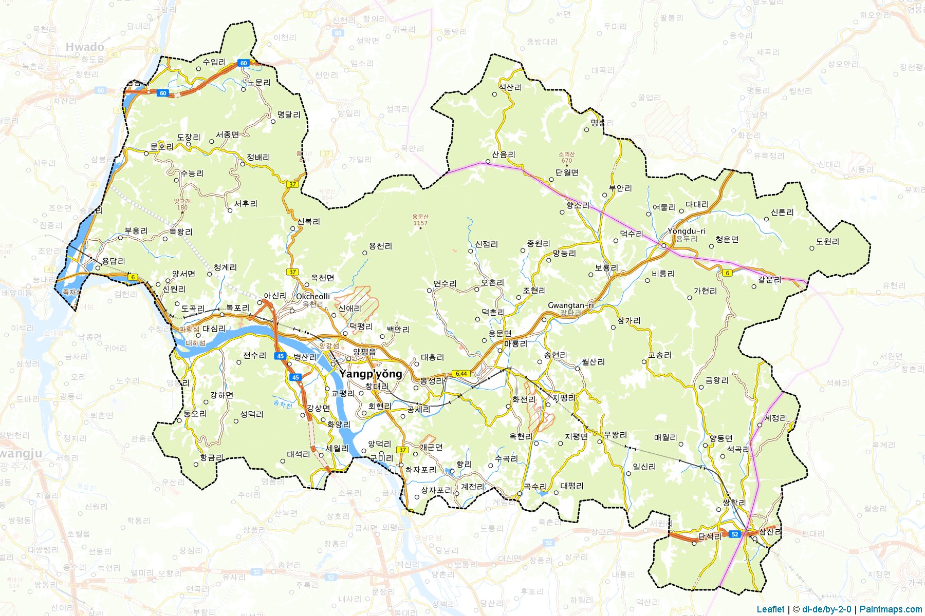 Yangpyeong (Kyeongki-Do) Map Cropping Samples-1