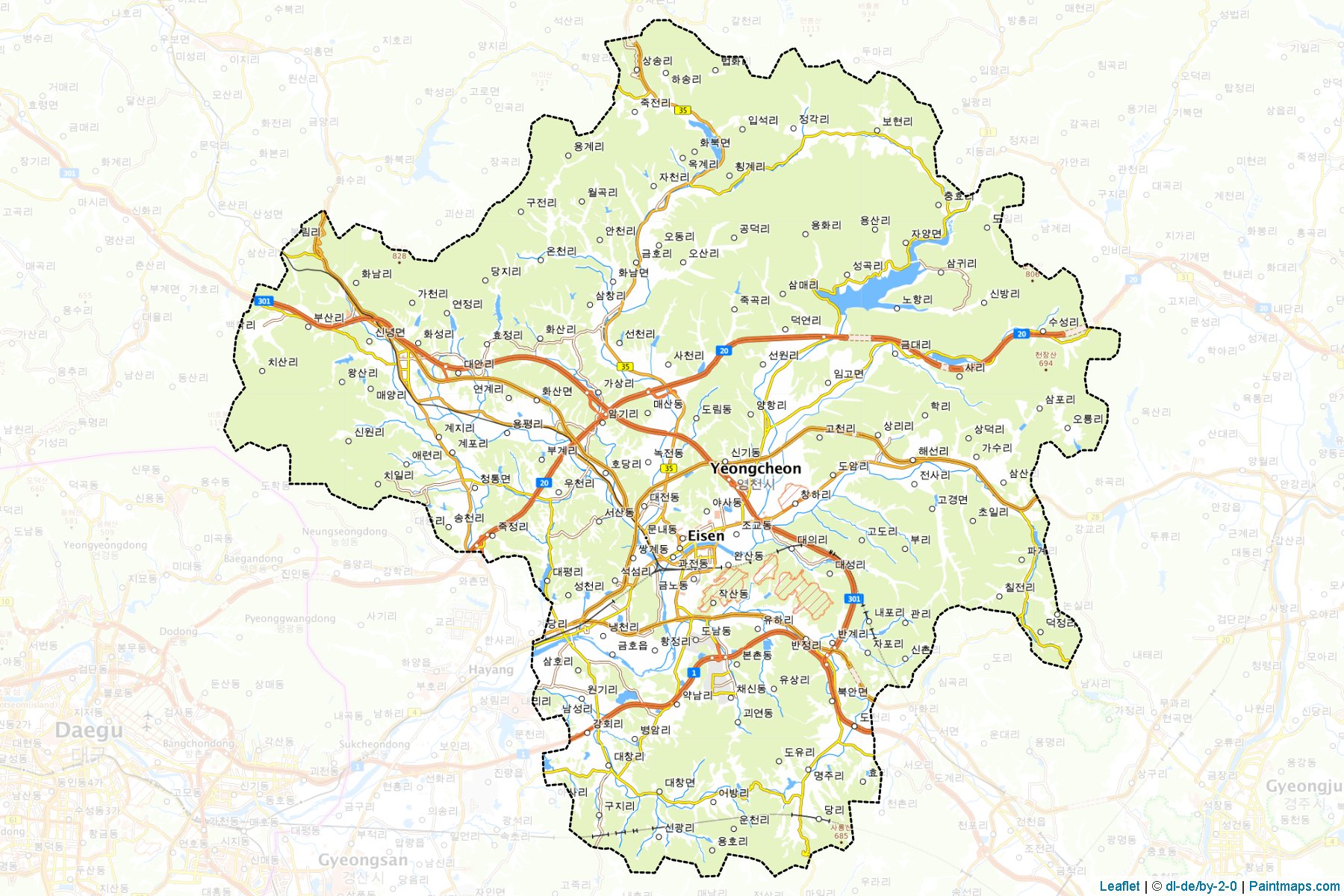 Yeongcheon (Gyeongsangbuk-Do) Map Cropping Samples-1