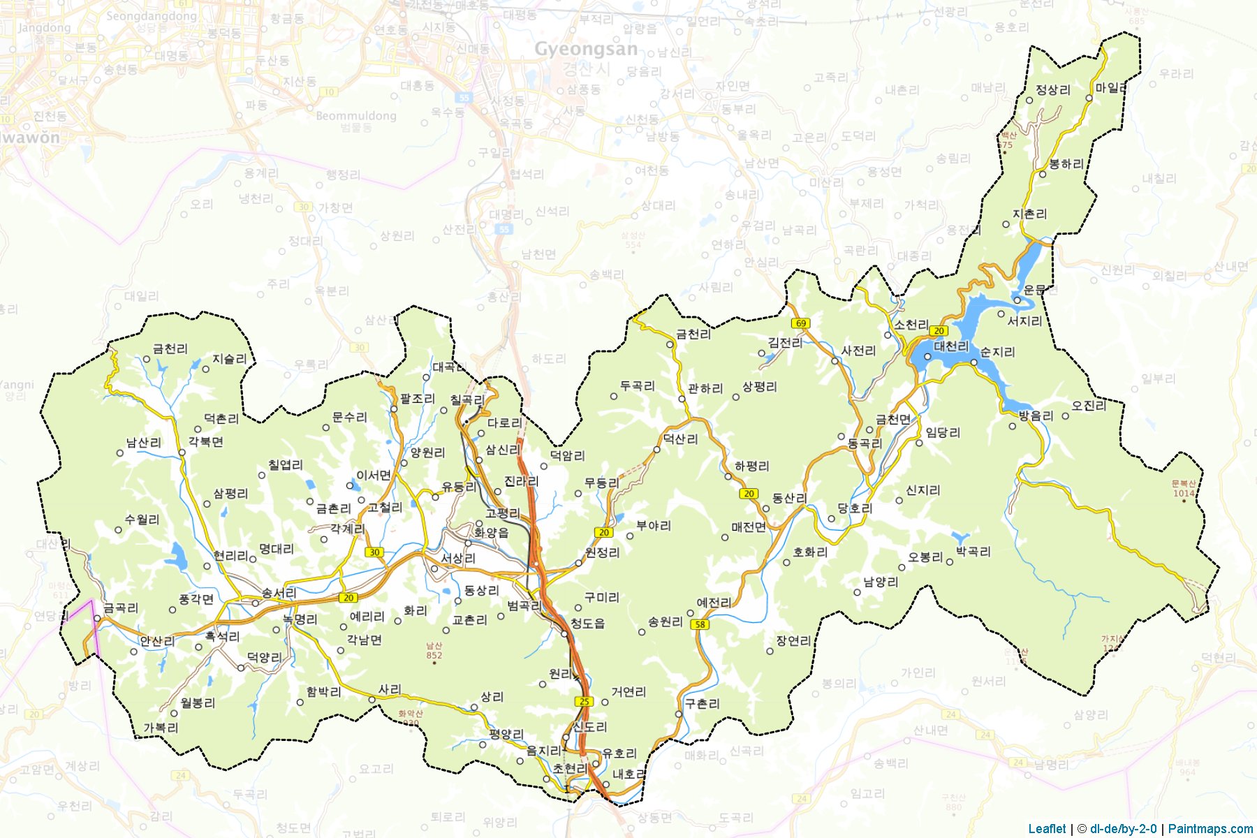 Cheongdo (Gyeongsangbuk-Do) Map Cropping Samples-1