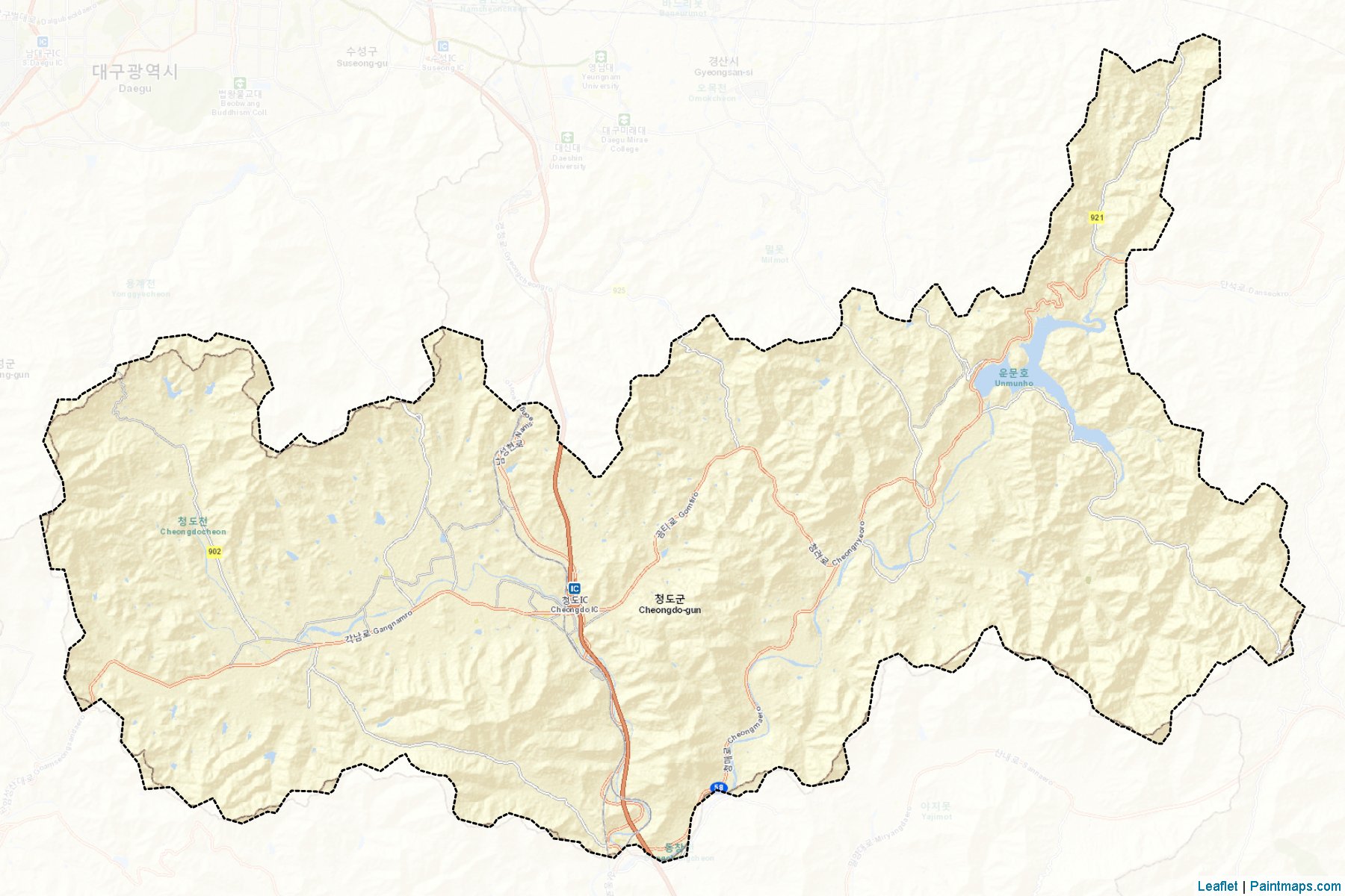 Muestras de recorte de mapas Cheongdo (North Gyeongsang)-2