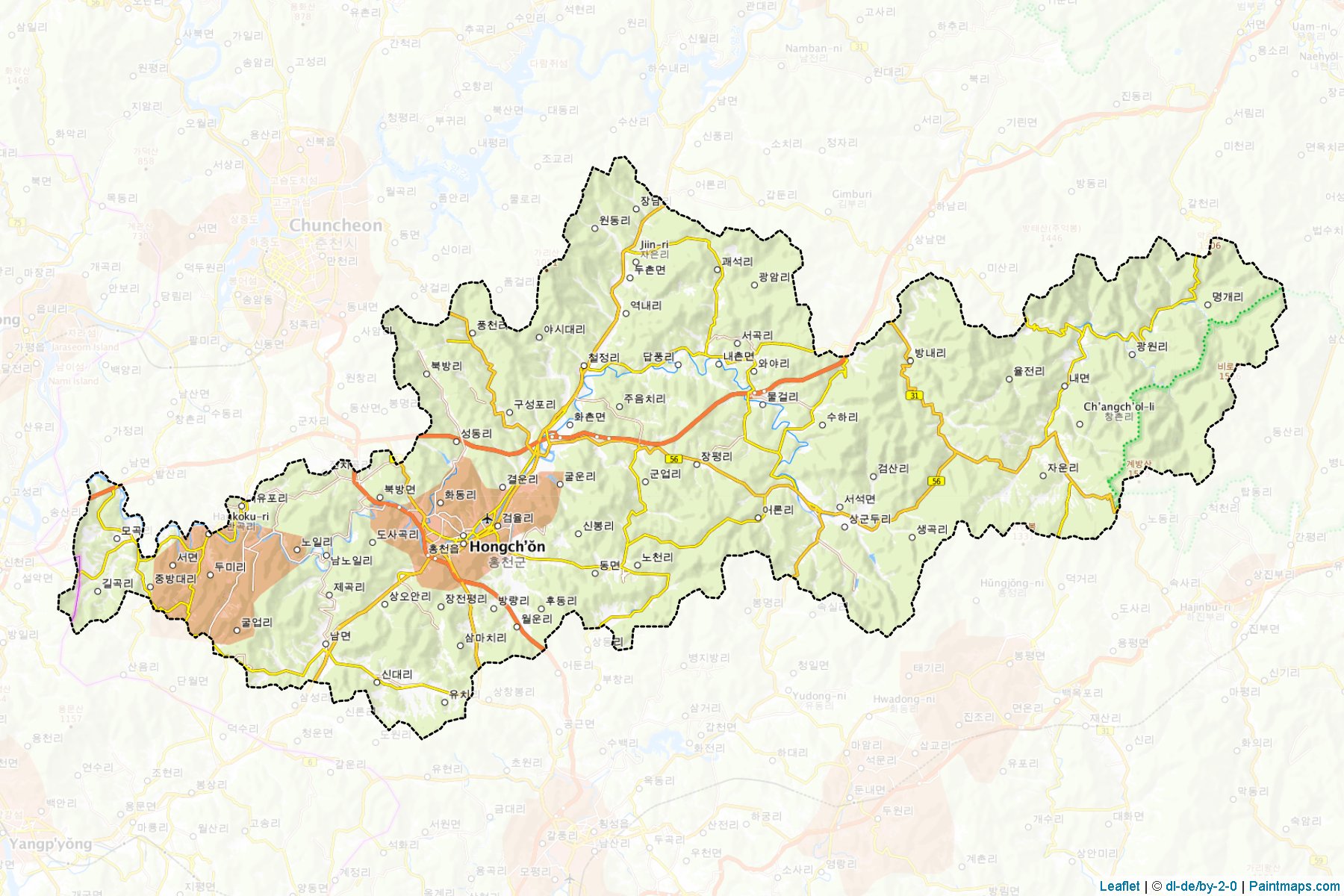 Hongcheon (Kangwon-Do) Map Cropping Samples-1