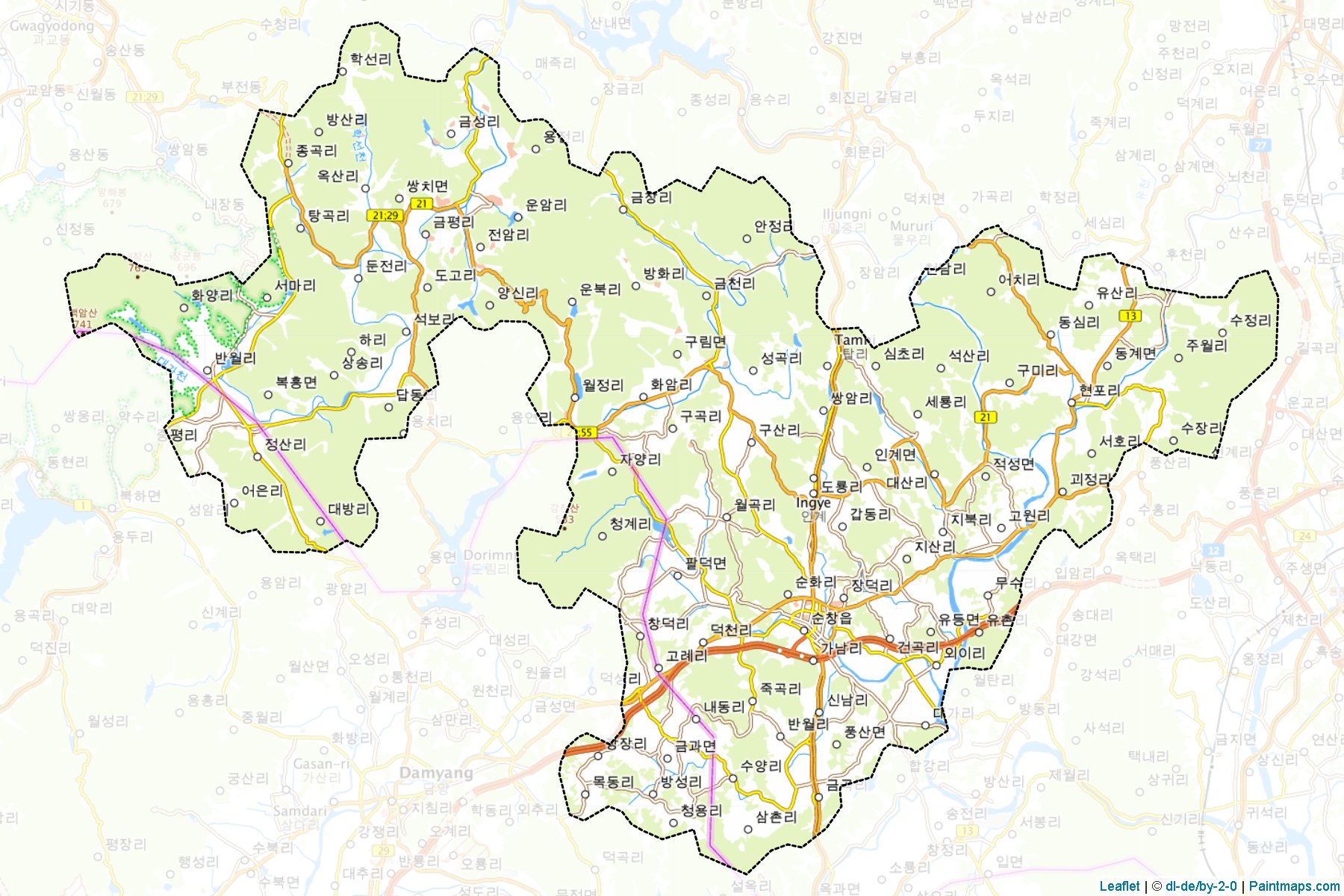 Sunchang (Jeollabuk-Do) Map Cropping Samples-1