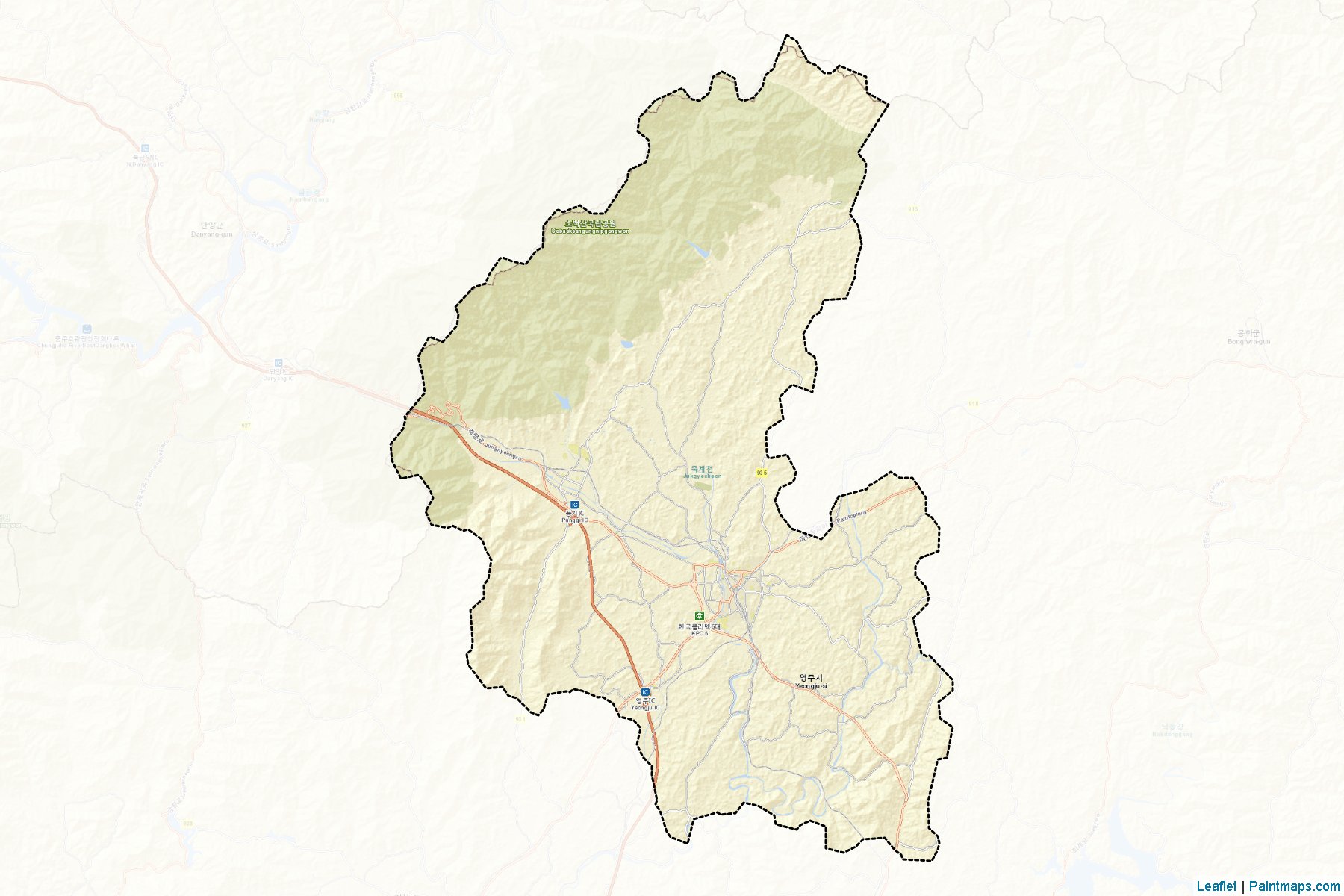 Yeongju (Gyeongsangbuk-Do) Map Cropping Samples-2