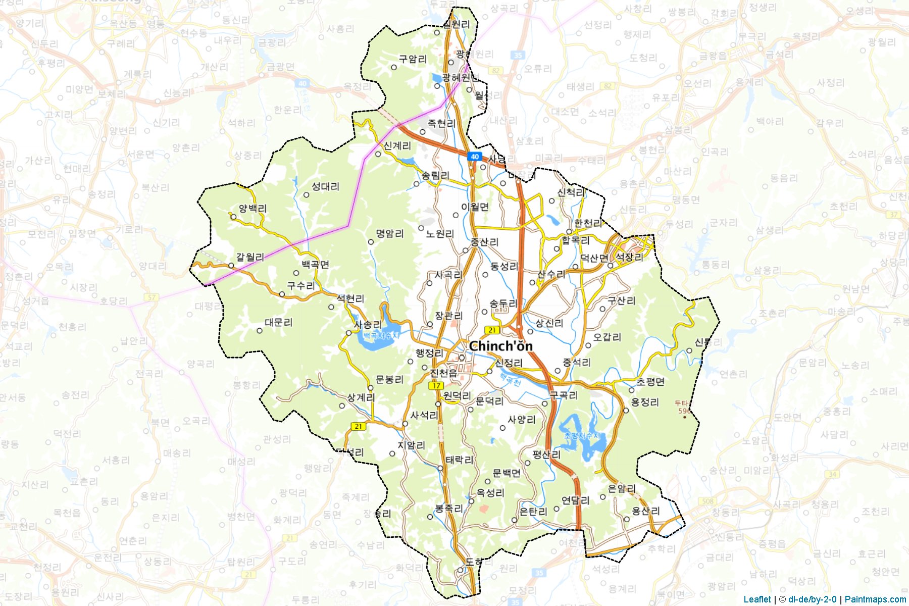 Jincheon (Kuzey Çungçeong) Haritası Örnekleri-1