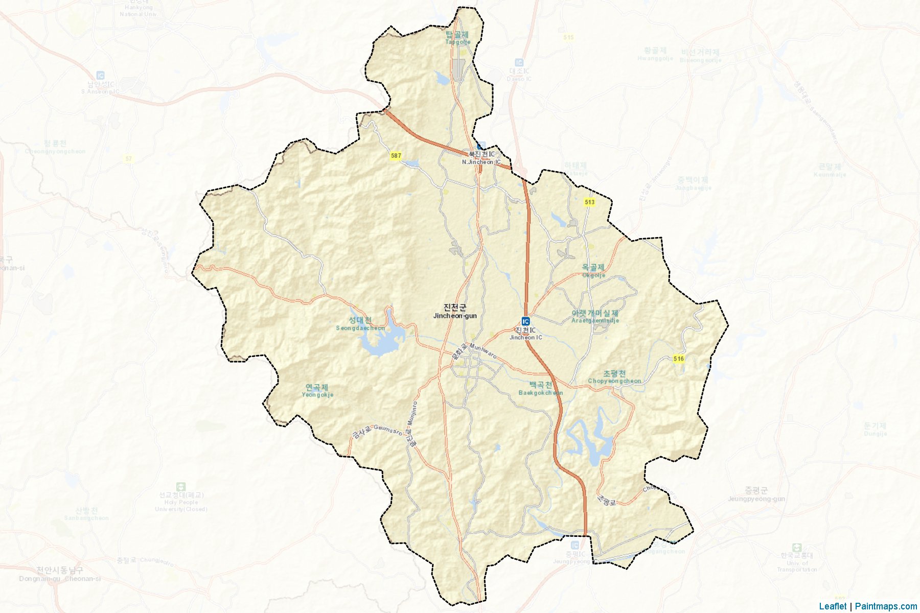 Jincheon (Chungcheongbuk-Do) Map Cropping Samples-2