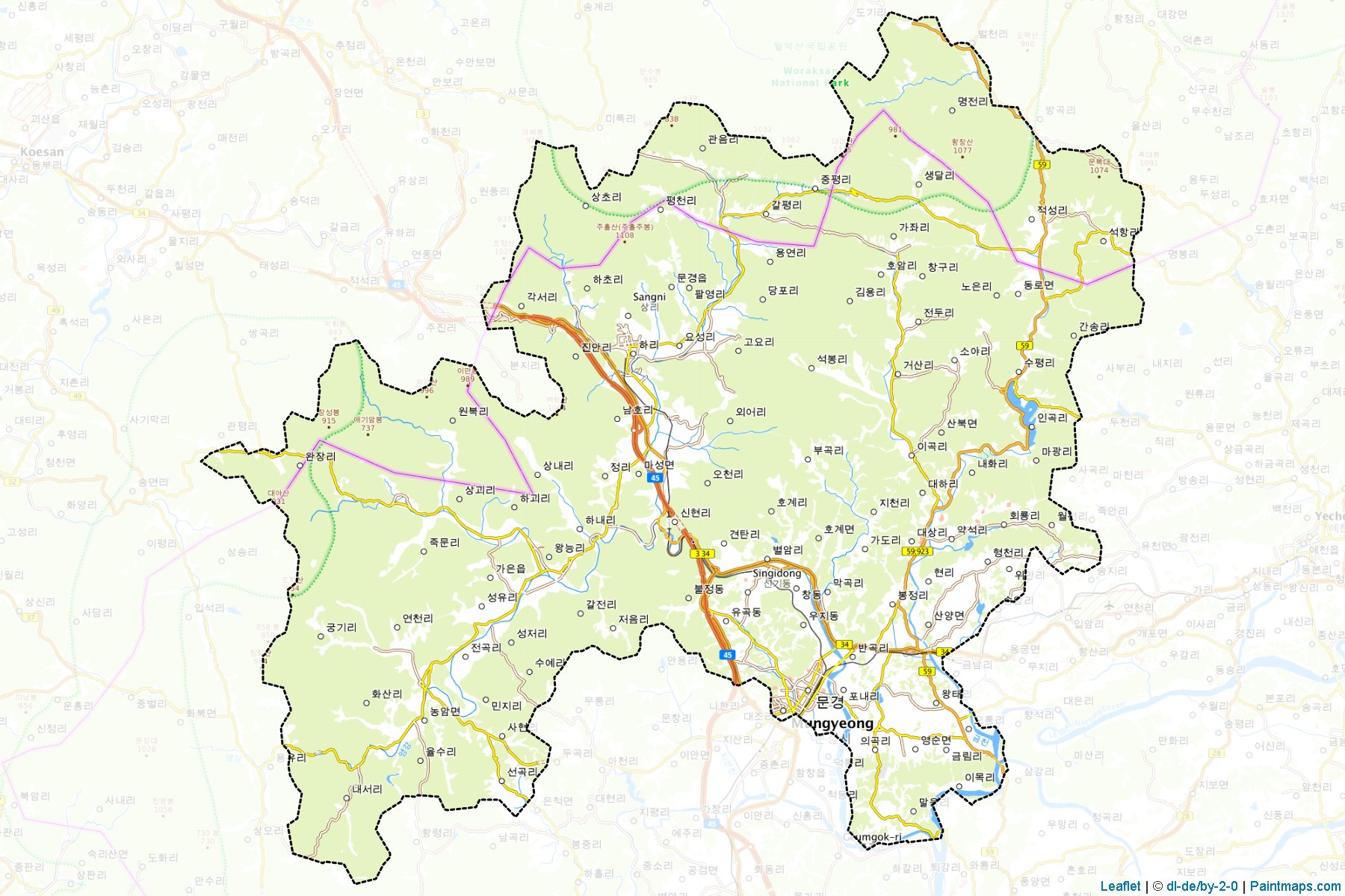 Mungyeong (Gyeongsangbuk-Do) Map Cropping Samples-1