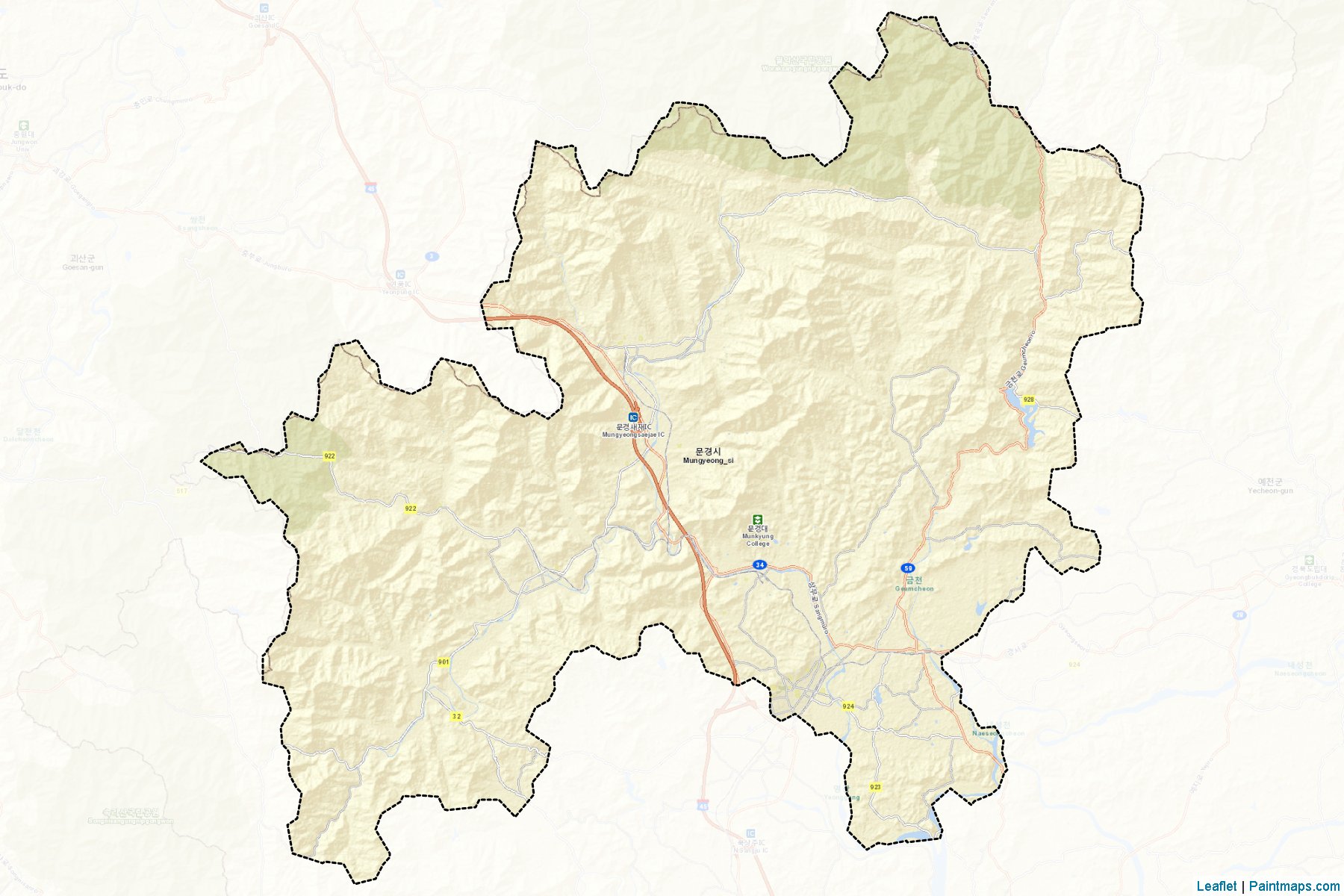 Mungyeong (Gyeongsangbuk-Do) Map Cropping Samples-2