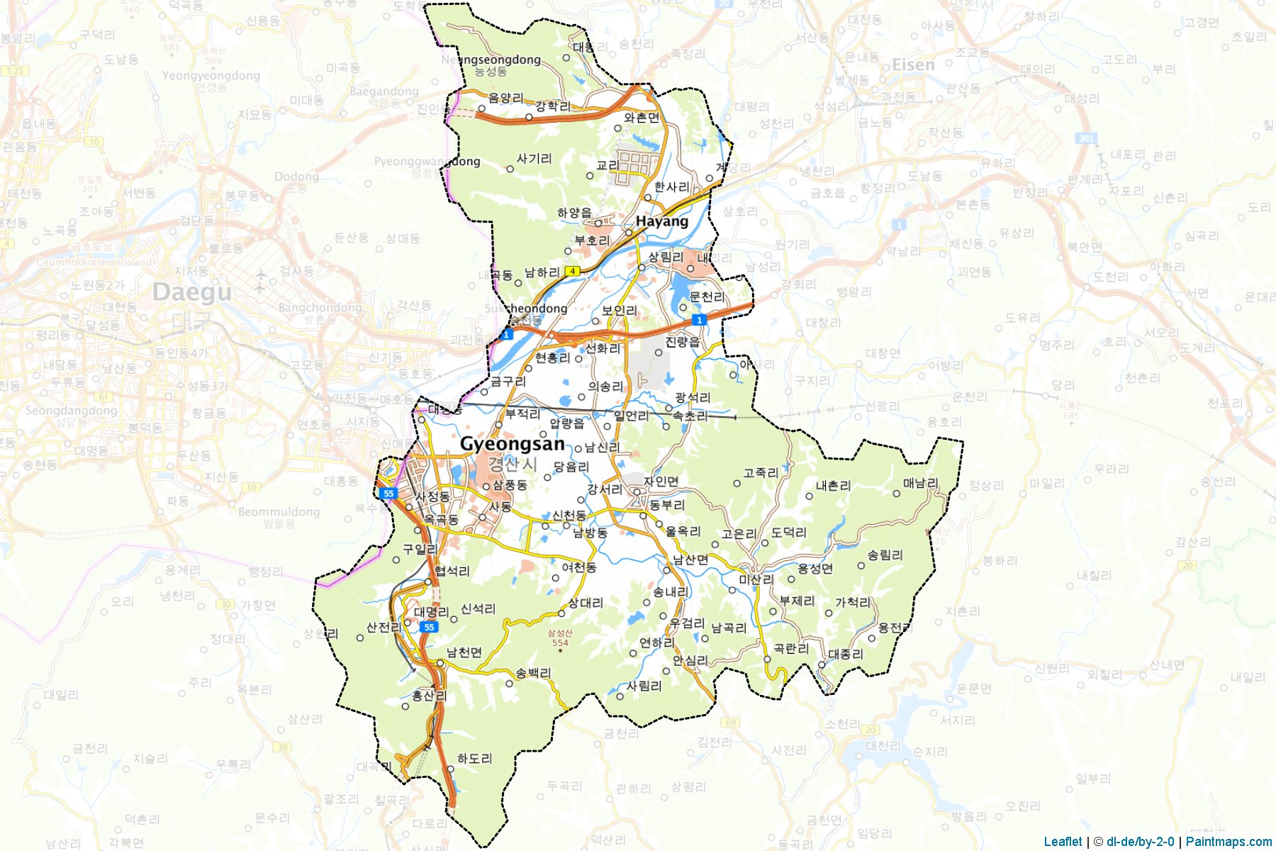 Gyeongsan (Gyeongsangbuk-Do) Map Cropping Samples-1