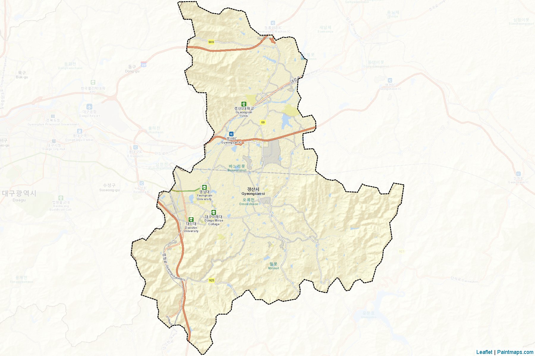 Muestras de recorte de mapas Gyeongsan (North Gyeongsang)-2