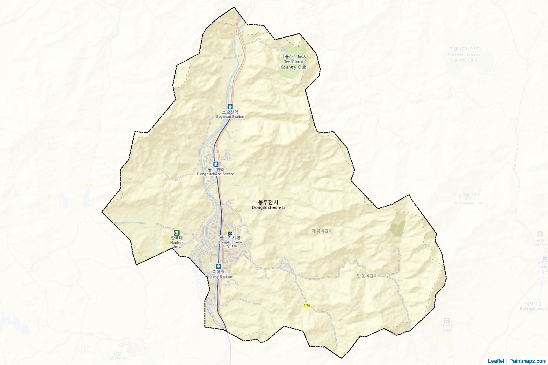 Muestras de recorte de mapas Dongducheon (Gyeonggi)-2