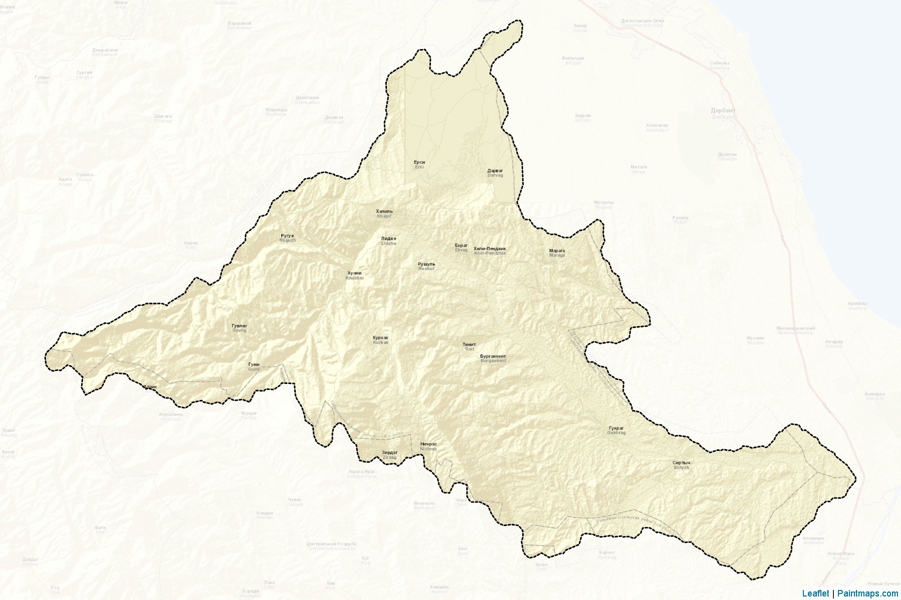 Muestras de recorte de mapas Tabasaranskiy (Dagestan)-2