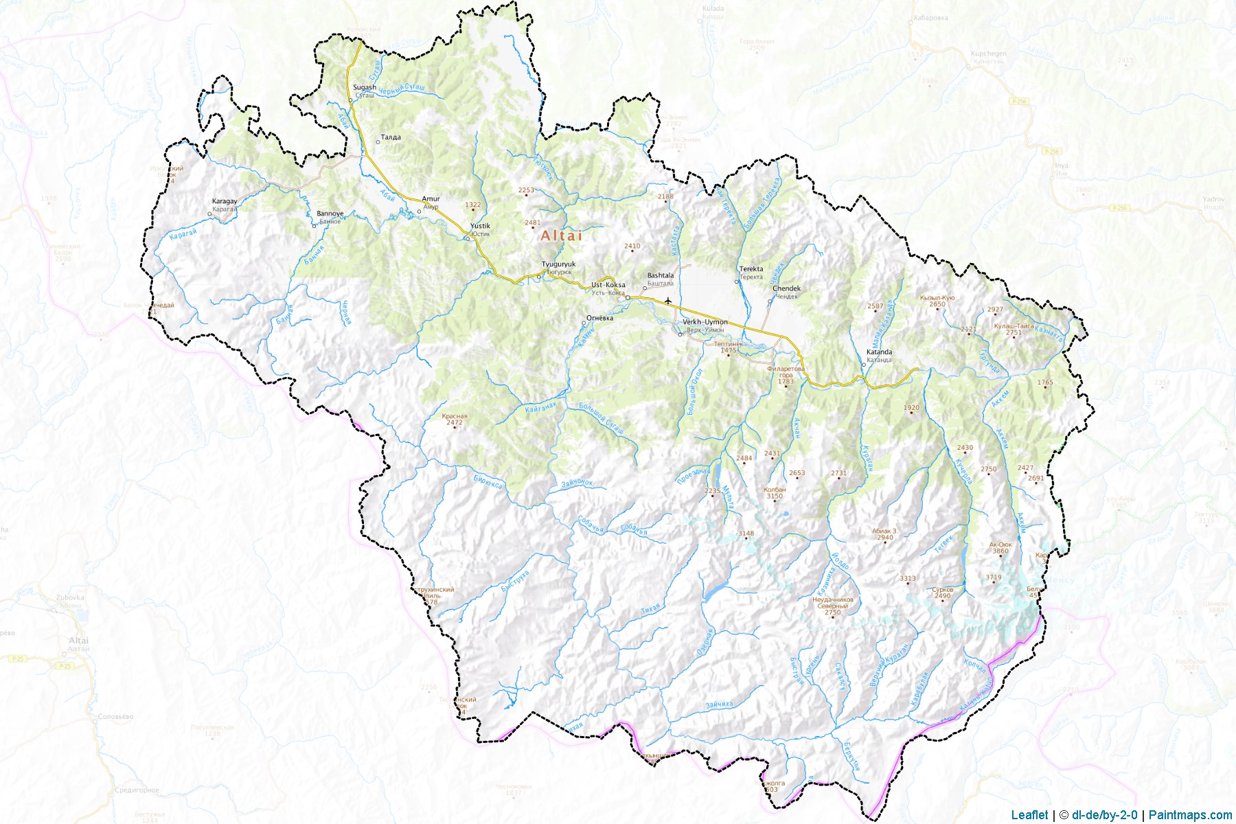 Muestras de recorte de mapas Ust'-Koksinskiy (Gorno-Altay)-1