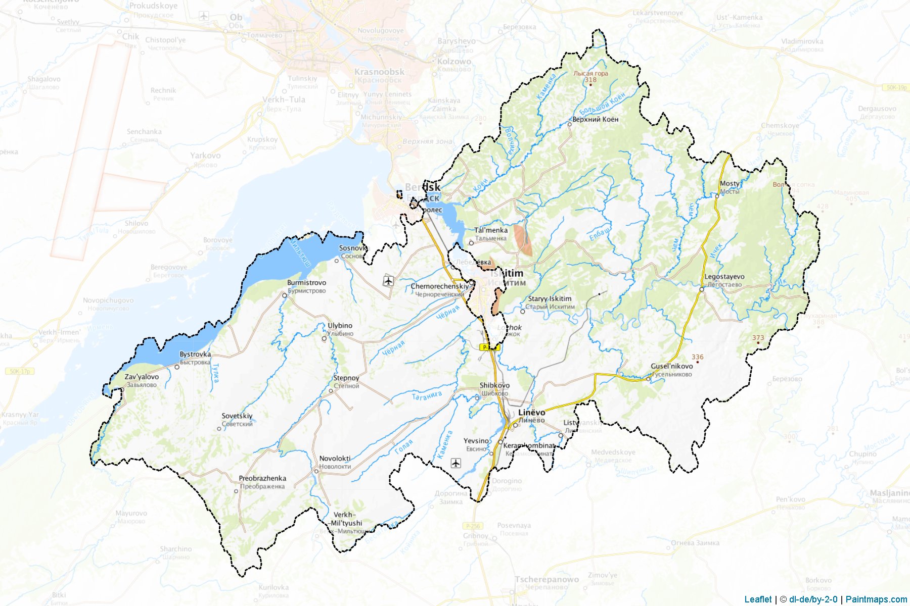 Muestras de recorte de mapas Iskitimskiy (Novosibirsk)-1