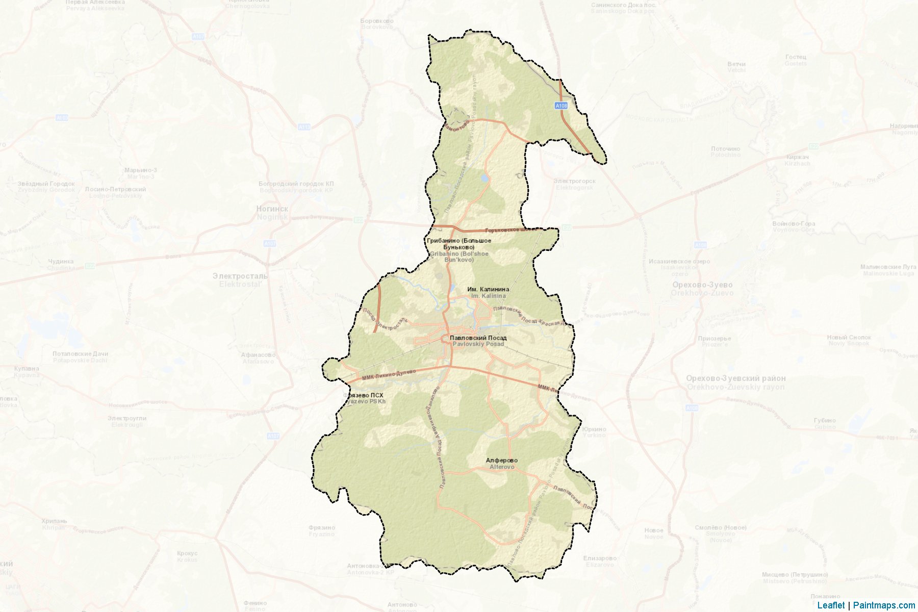 Pavlovo-Posadskiy (Moscow Oblast) Map Cropping Samples-2