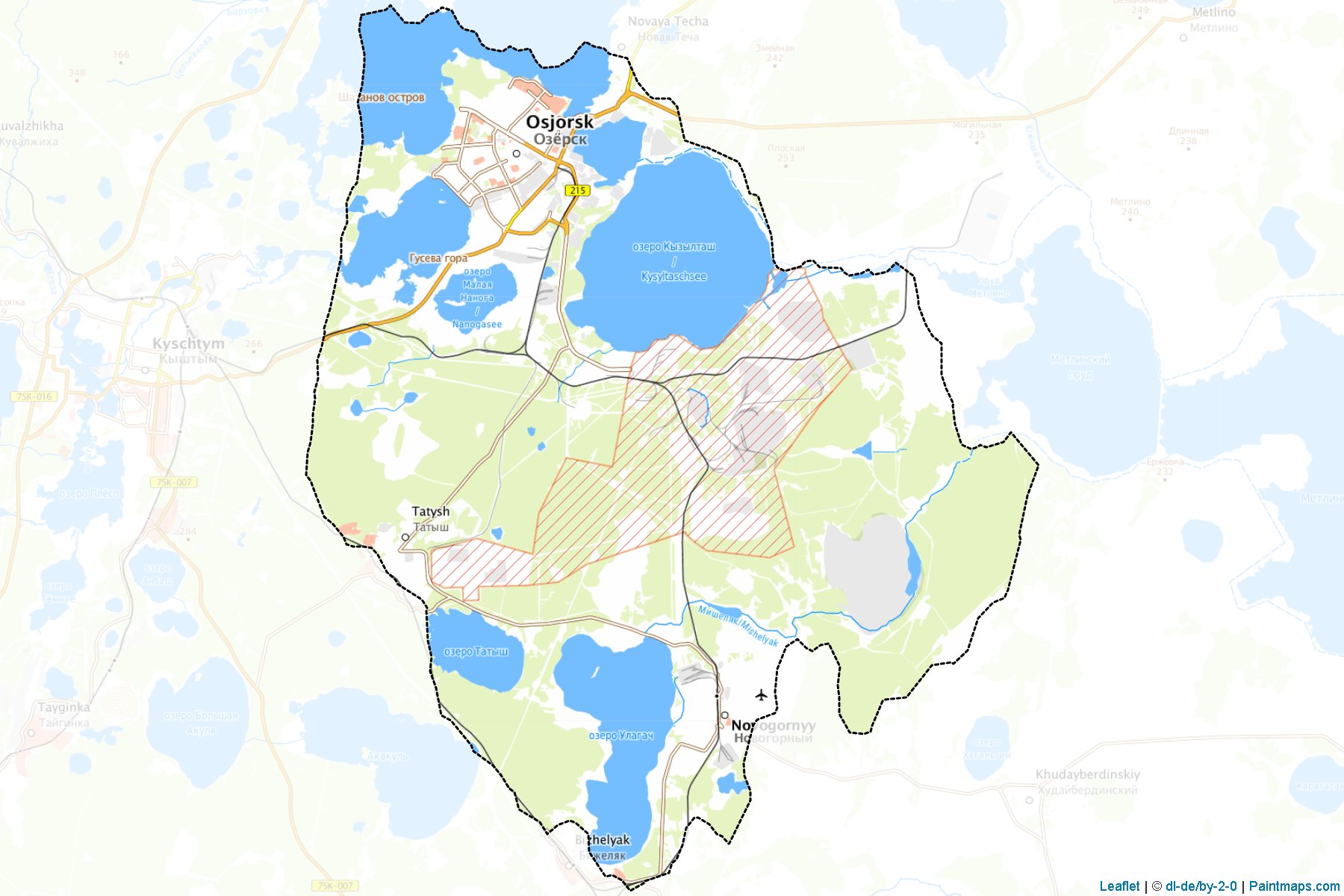 Muestras de recorte de mapas Ozerskiy (Chelyabinsk)-1