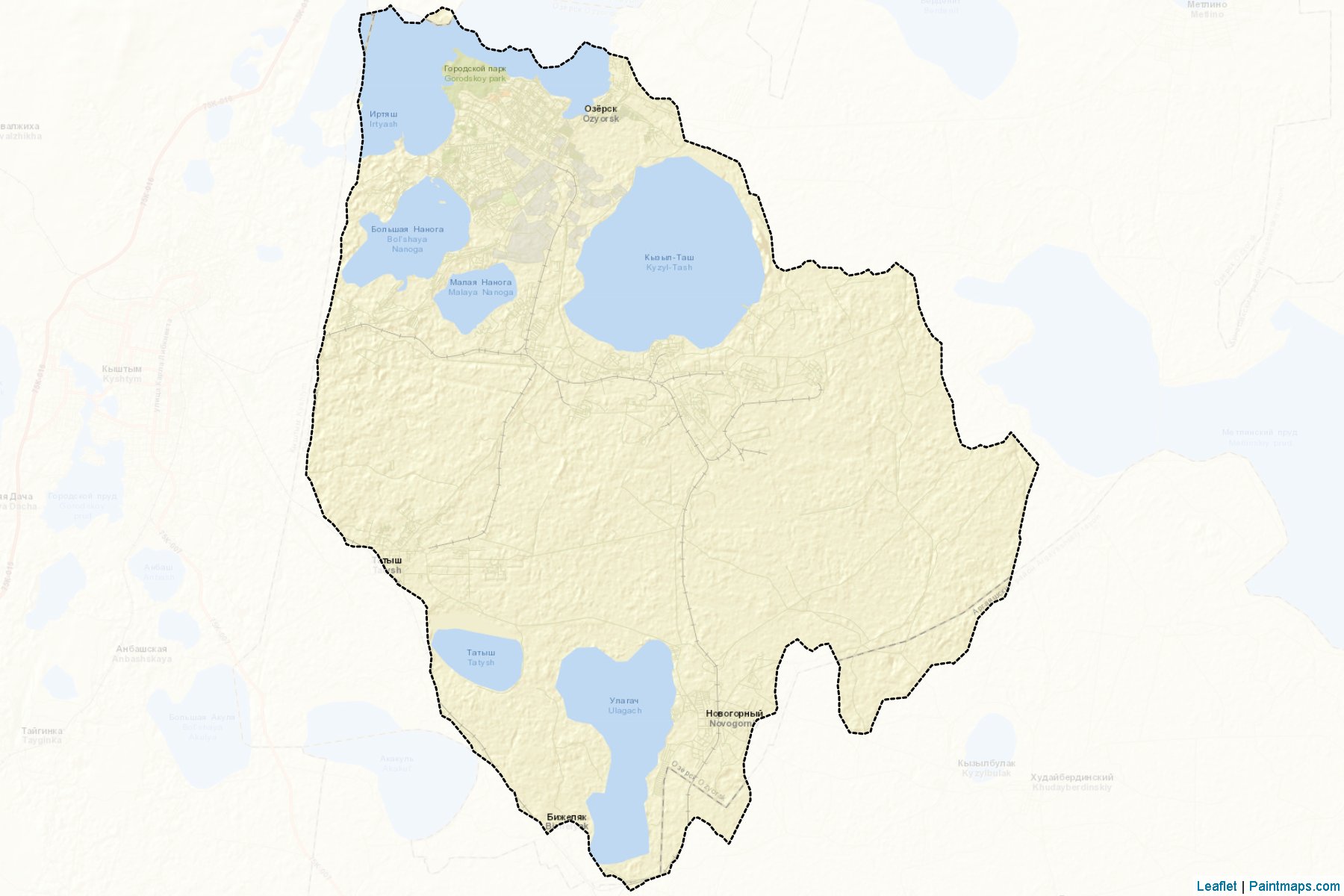 Muestras de recorte de mapas Ozerskiy (Chelyabinsk)-2