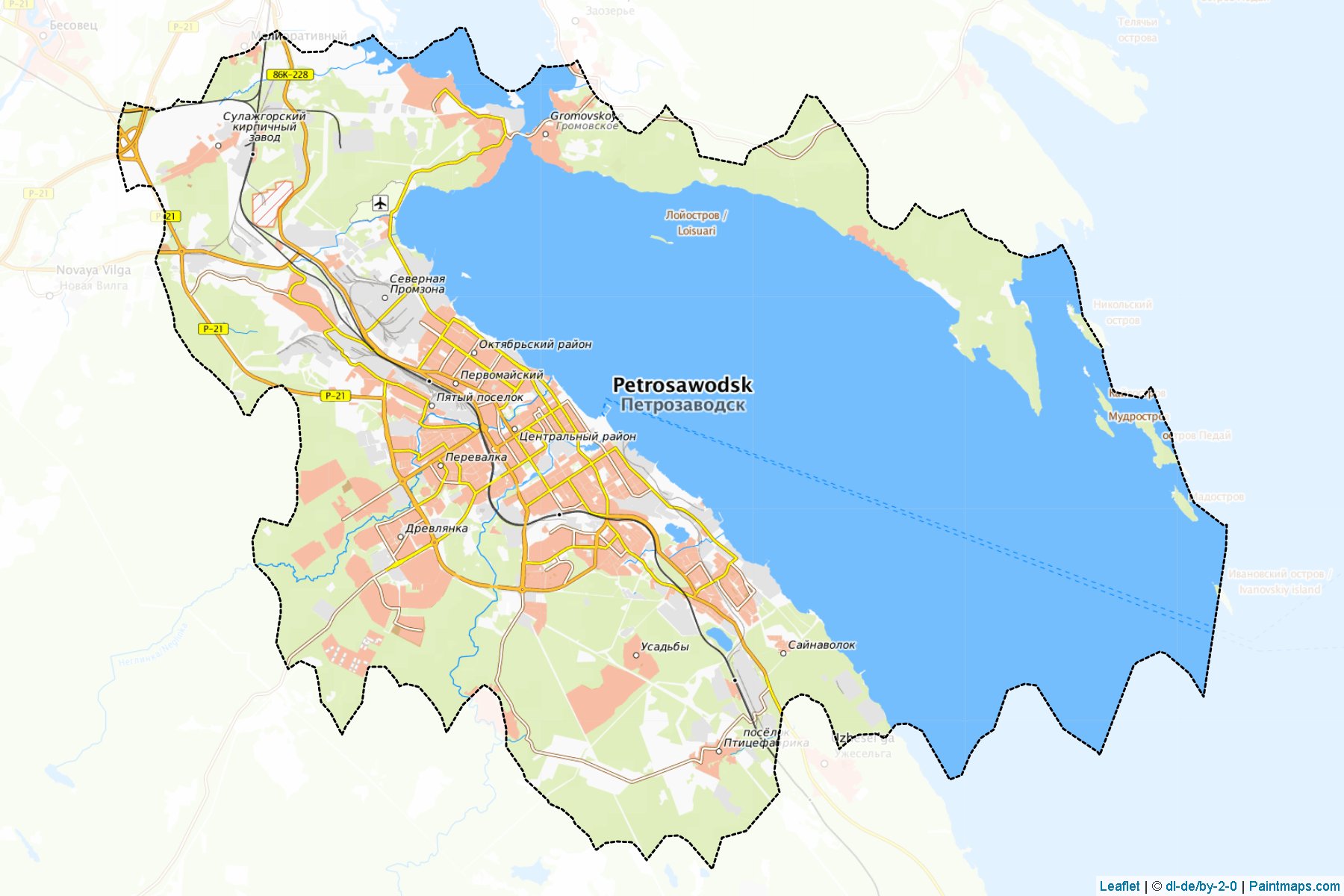 Muestras de recorte de mapas Petrozavodskiy (Karelia)-1