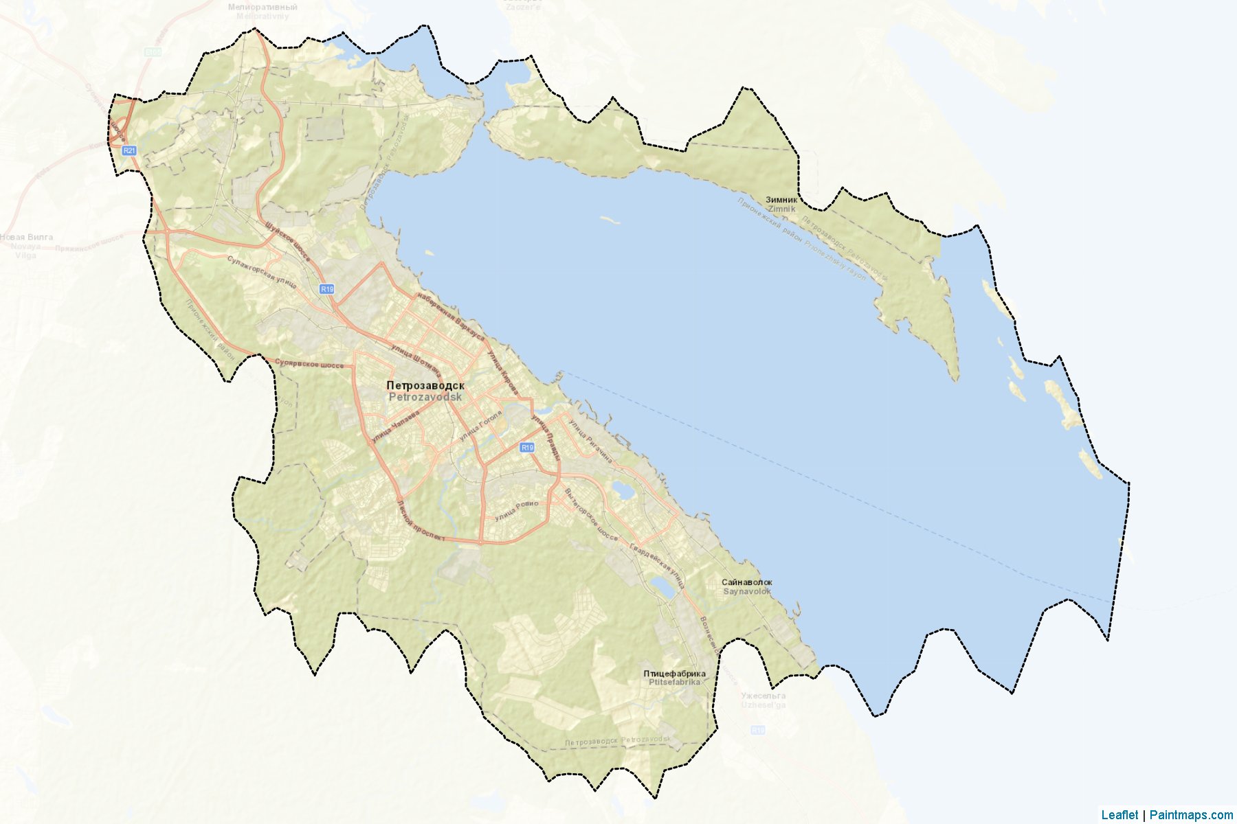 Muestras de recorte de mapas Petrozavodskiy (Karelia)-2