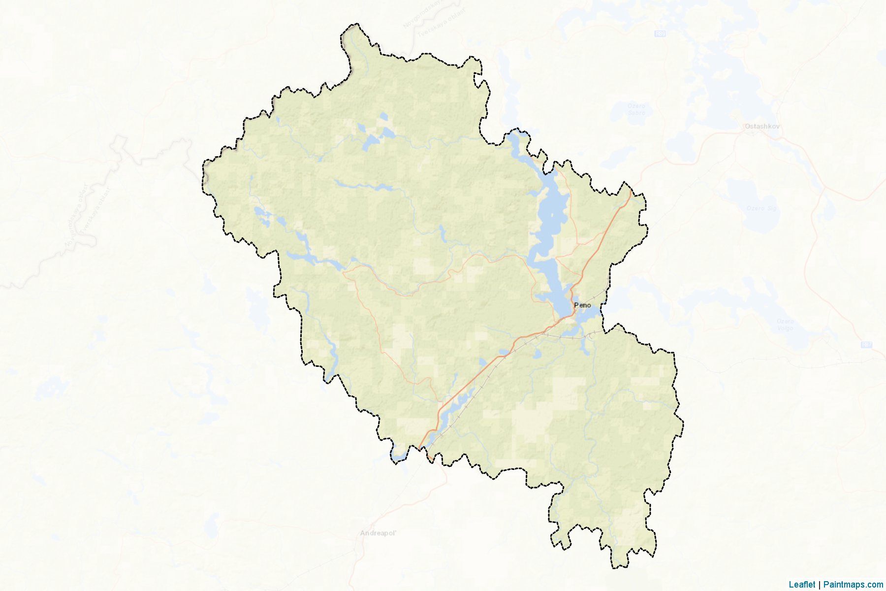 Muestras de recorte de mapas Penovskiy (Tver)-2