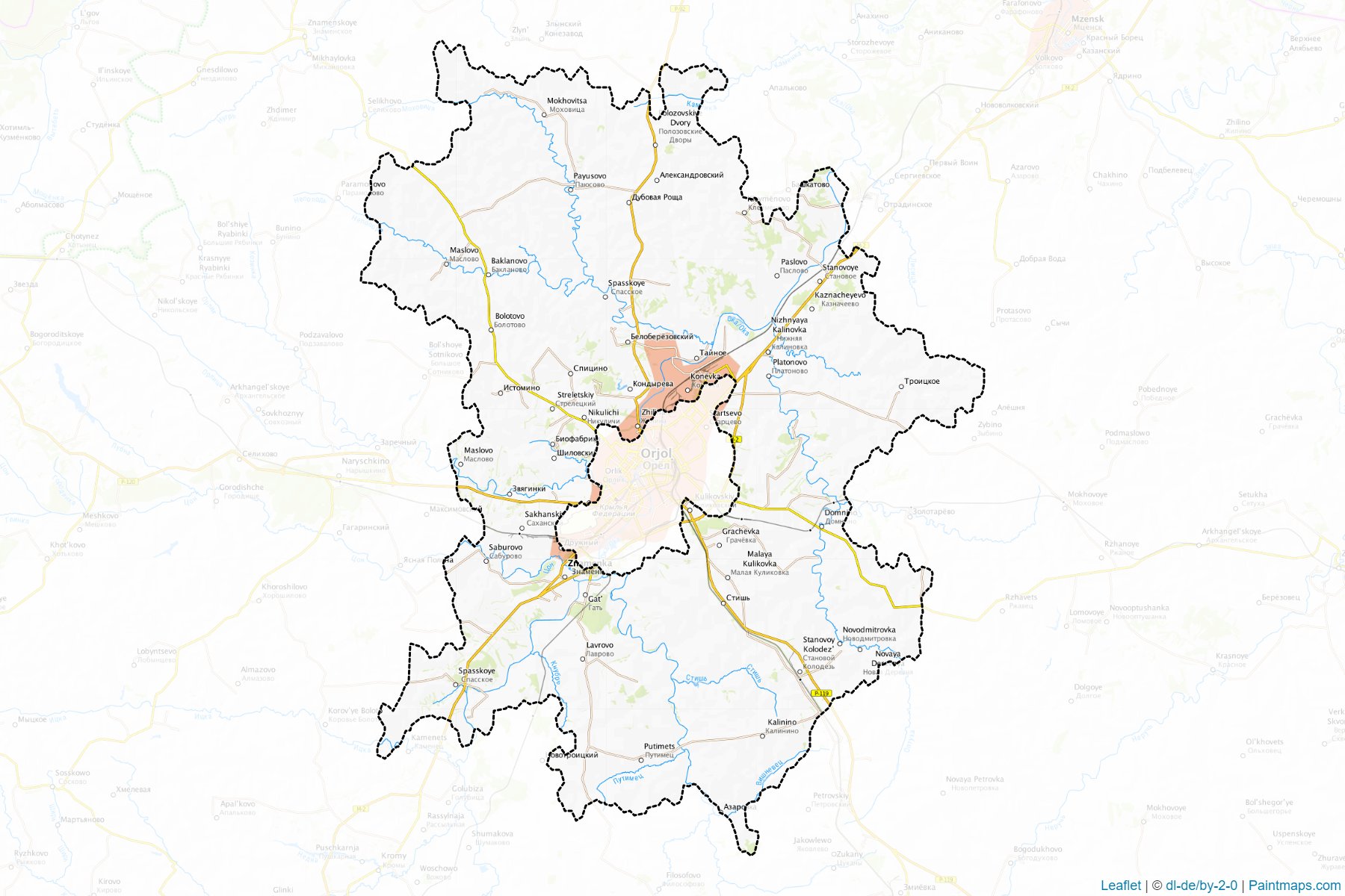 Muestras de recorte de mapas Orlovskiy (Oryol)-1