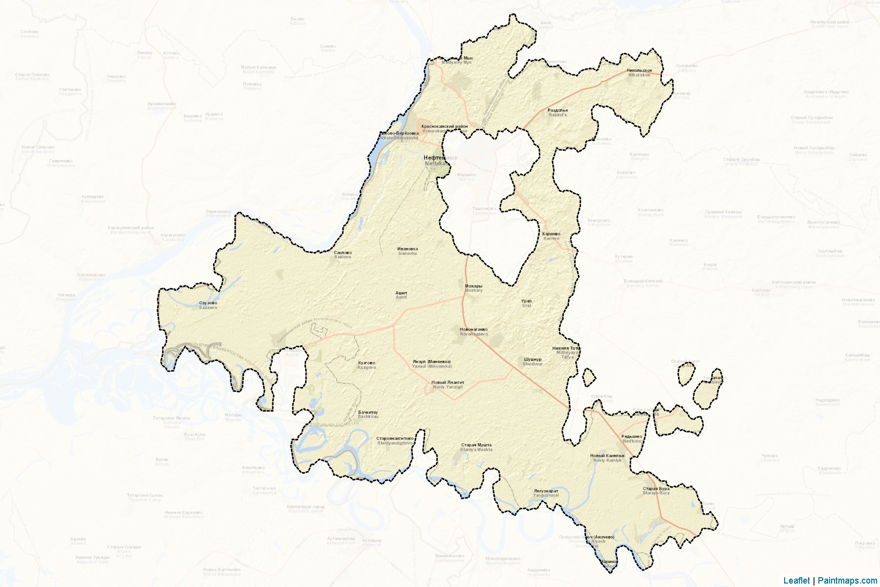 Muestras de recorte de mapas Krasnokamskiy (Bashkortostan)-2