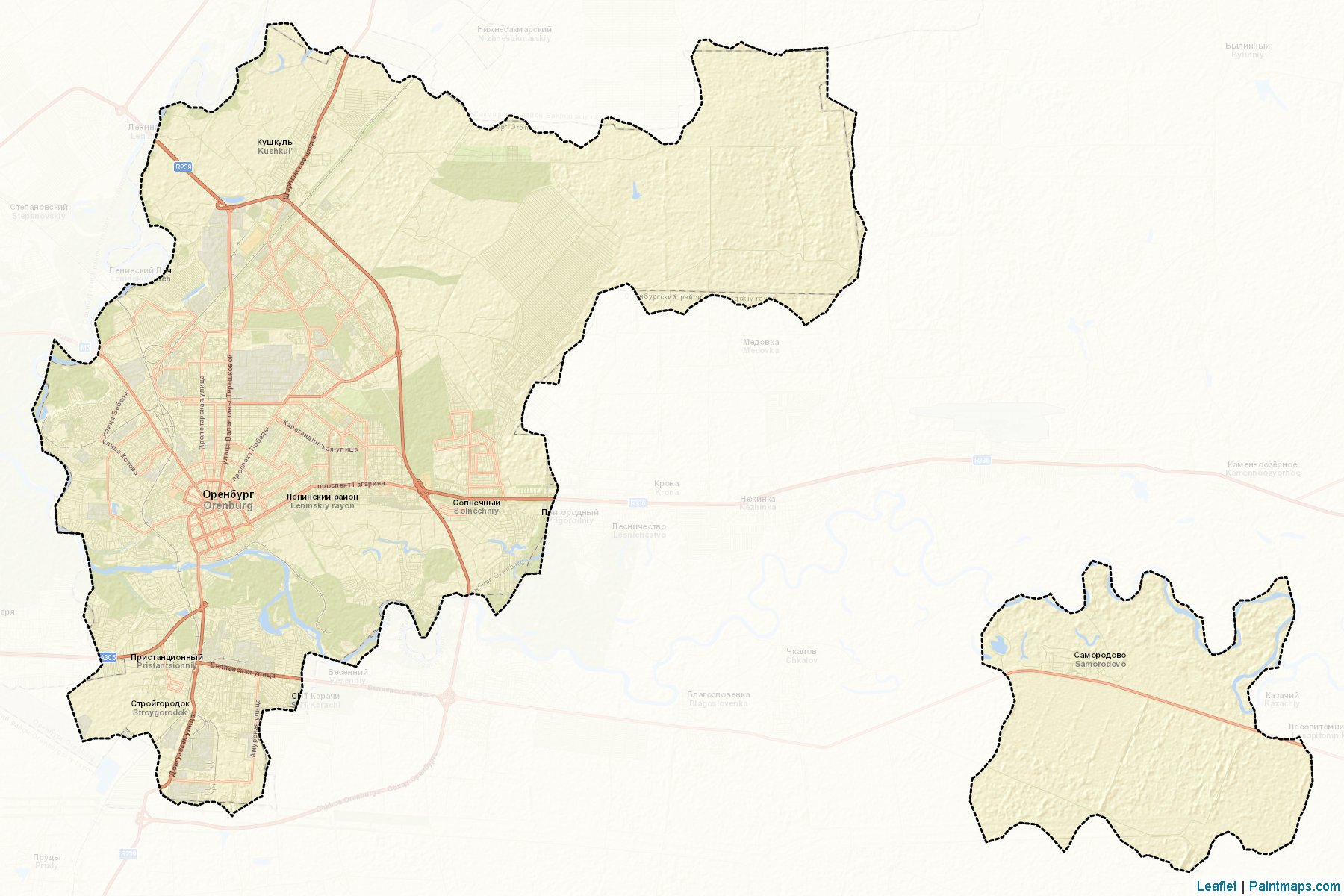 Orenburg (Orenburg) Map Cropping Samples-2