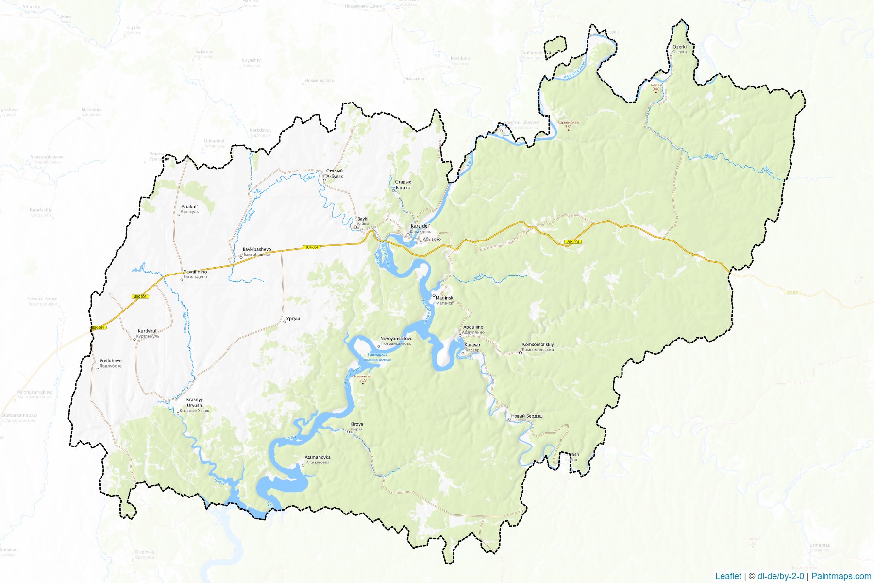 Karaidel'skiy (Bashkortostan) Map Cropping Samples-1